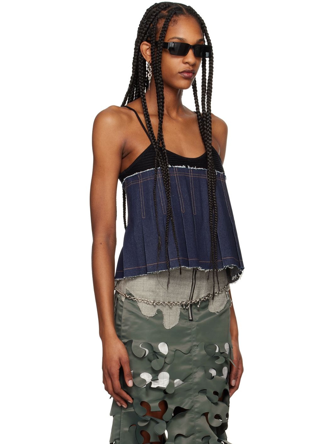 Black & Indigo Kina Denim Camisole - 2