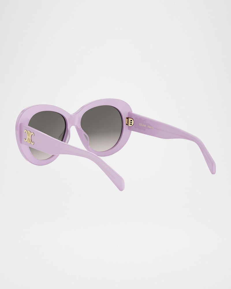 CELINE Triomphe Logo Oval Acetate Sunglasses outlook