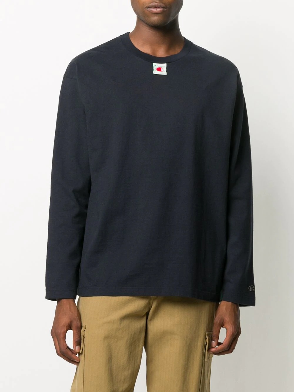 two-tone long-sleeved T-shirt - 4