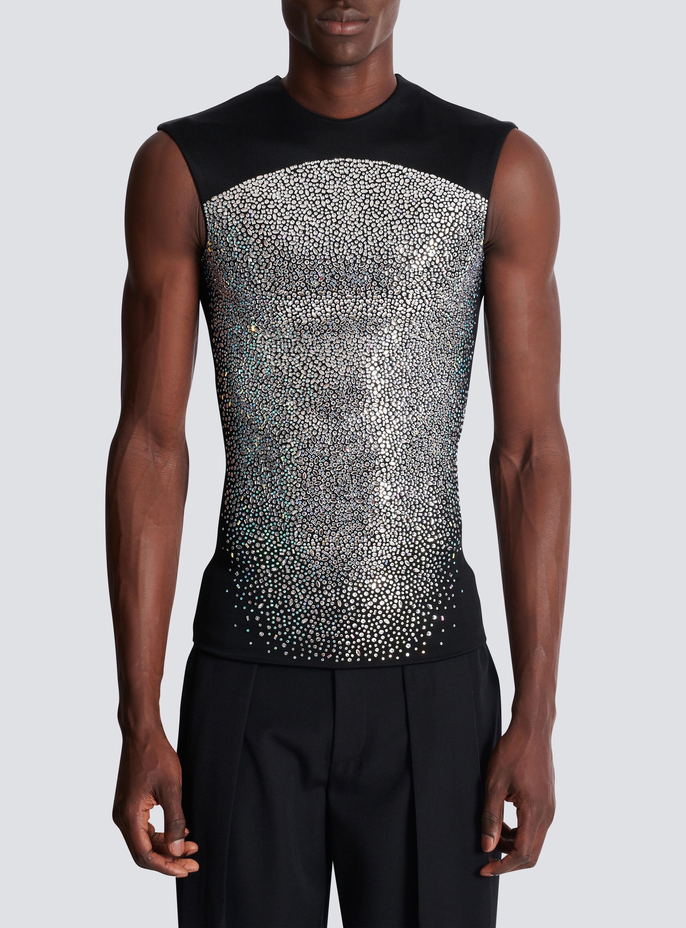 Rhinestone Galaxy tank top in sculpting jersey - 5