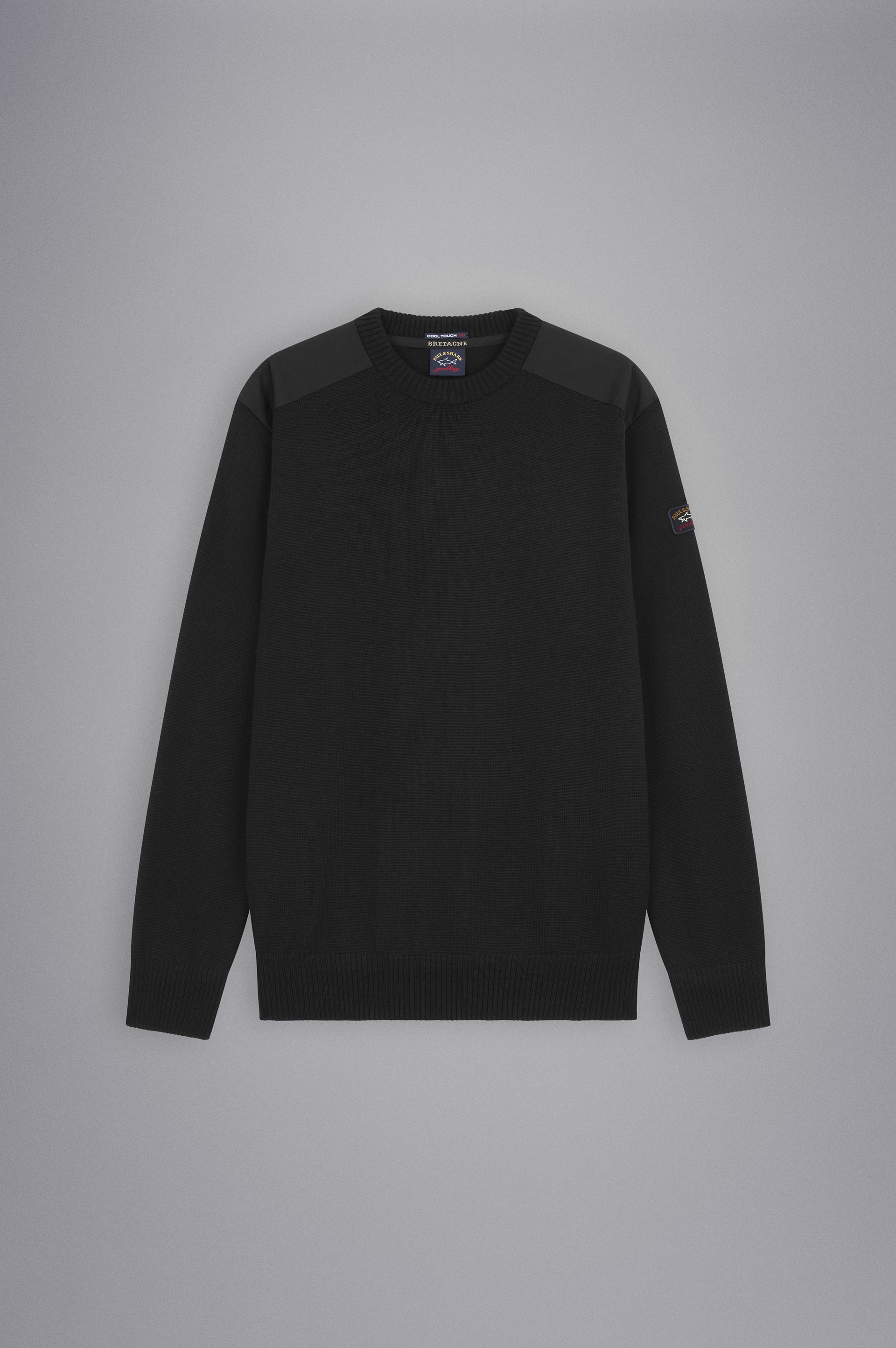 BRETAGNE WOOL CREW NECK WITH ICONIC BADGE - 1