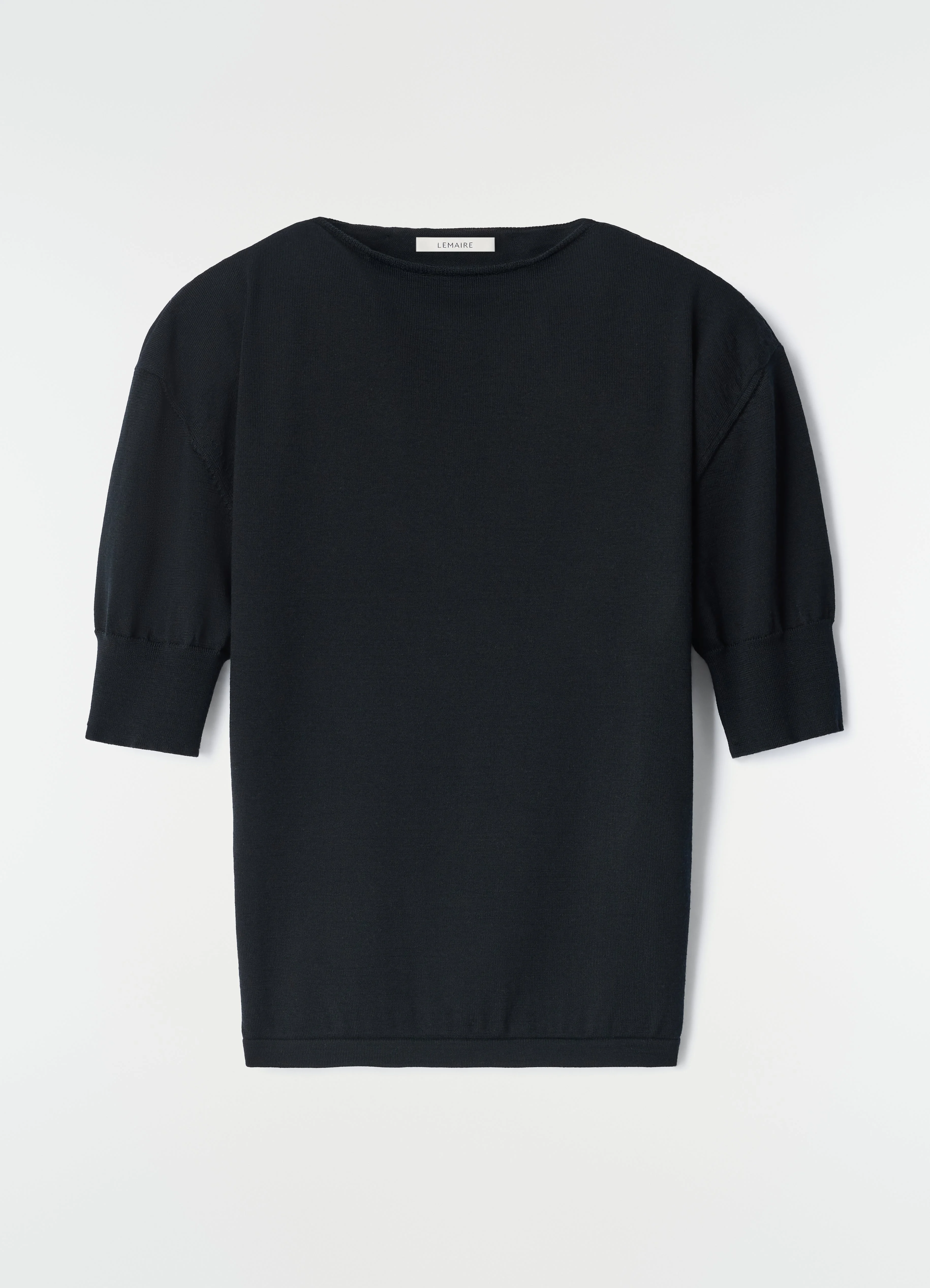 SHORT-SLEEVE SWEATER IN FINE MERINO WOOL - 1