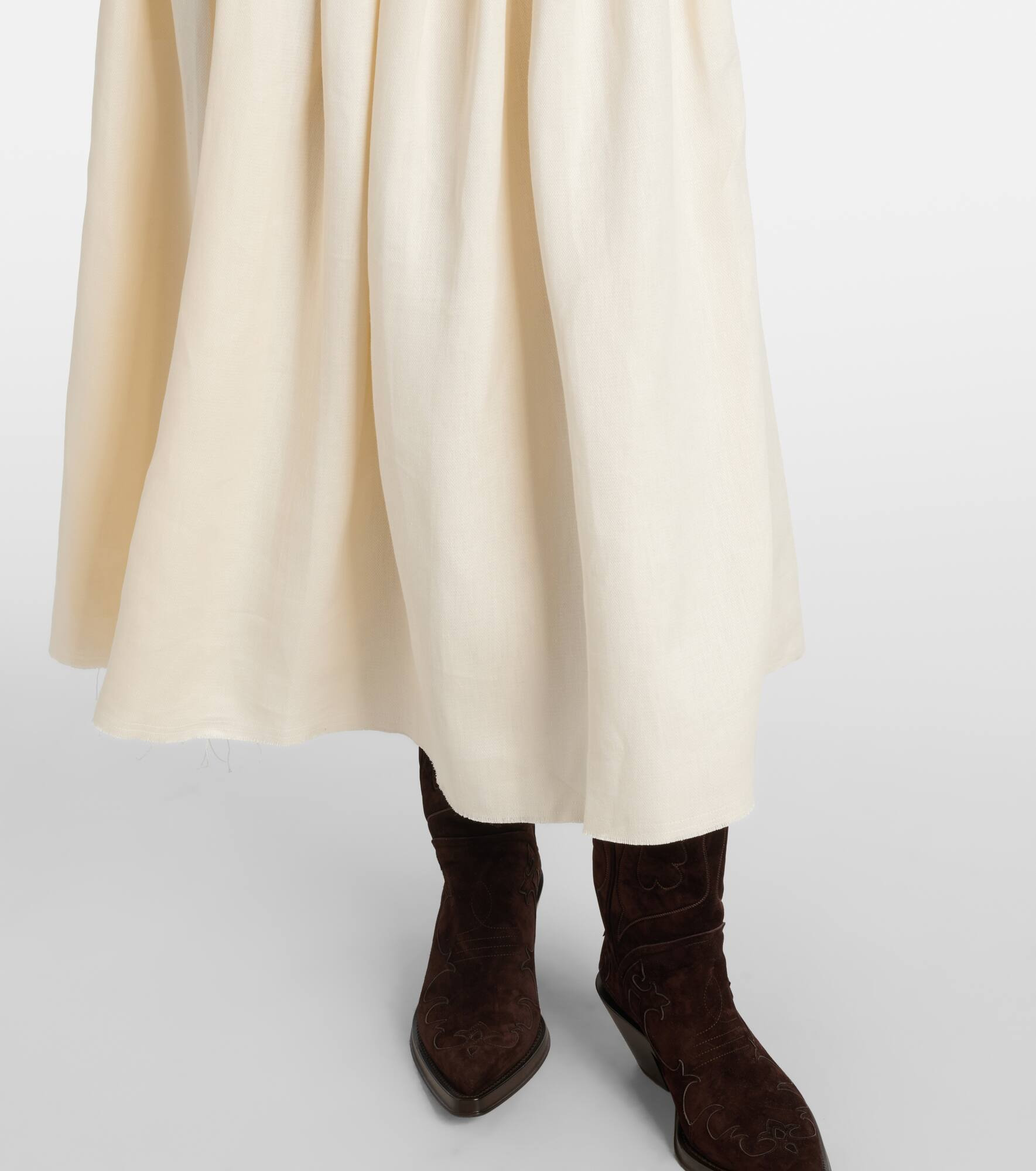 Chiara linen midi skirt - 5