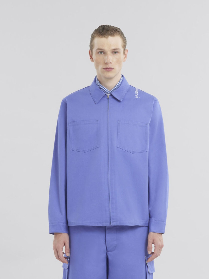 Marni INDIGO ORGANIC COTTON SHIRT WITH MARNI SYMBOL outlook