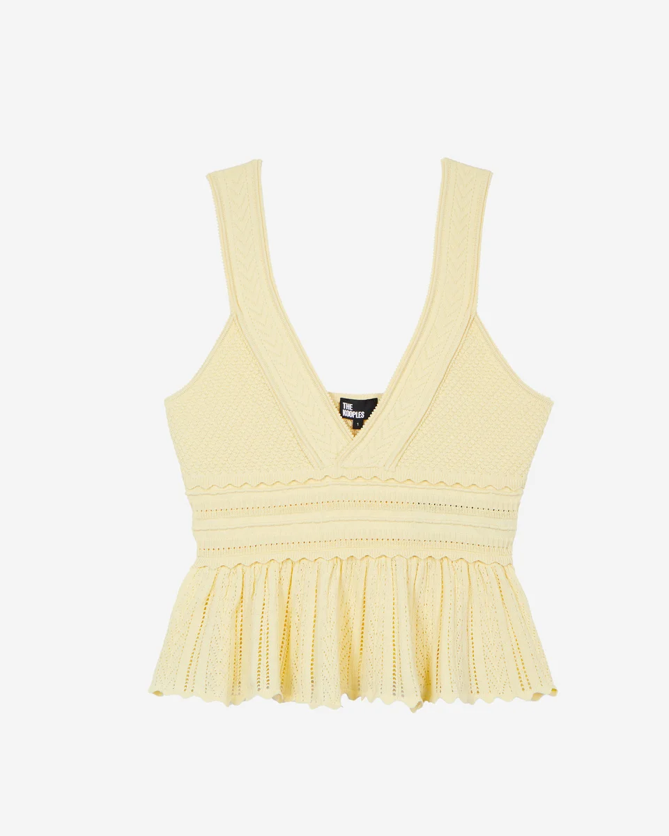 YELLOW OPENWORK TOP - 1