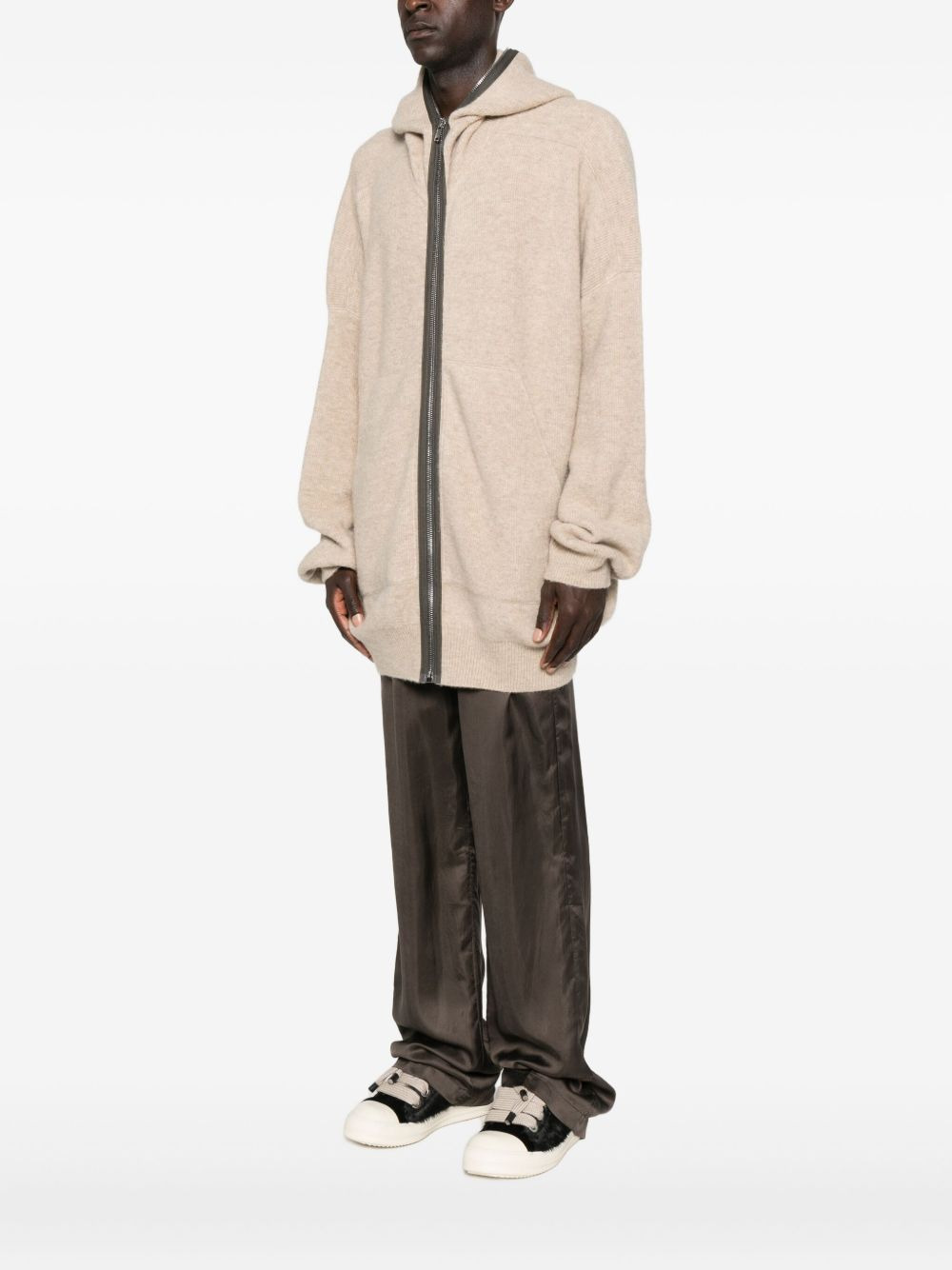 hooded zip-front cardigan - 3