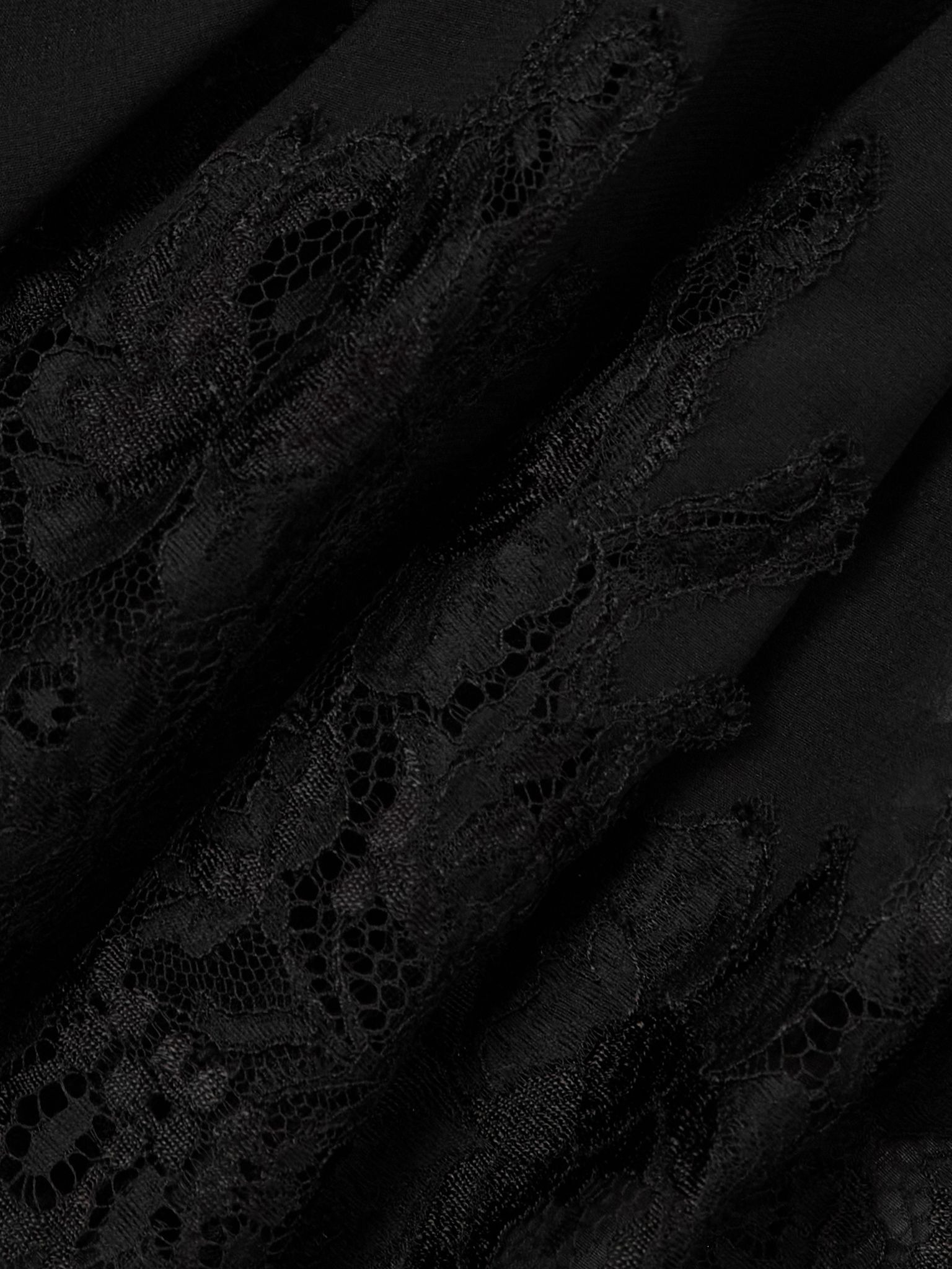 Scalloped lace-trimmed chiffon camisole Black - 4