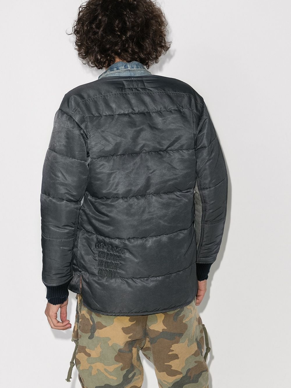 padded wrap-front bomber jacket - 3