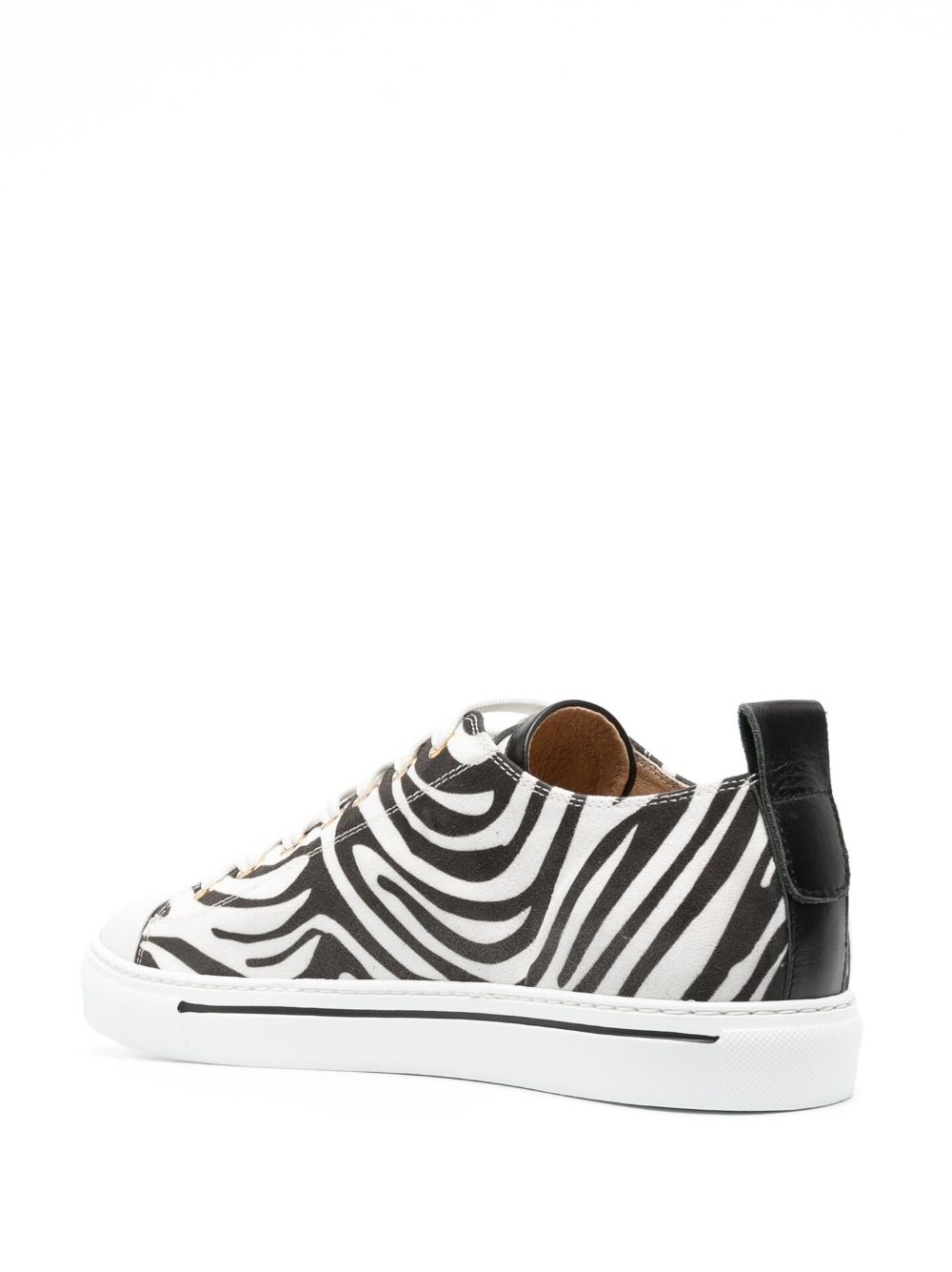 zebra-print leather sneakers - 3
