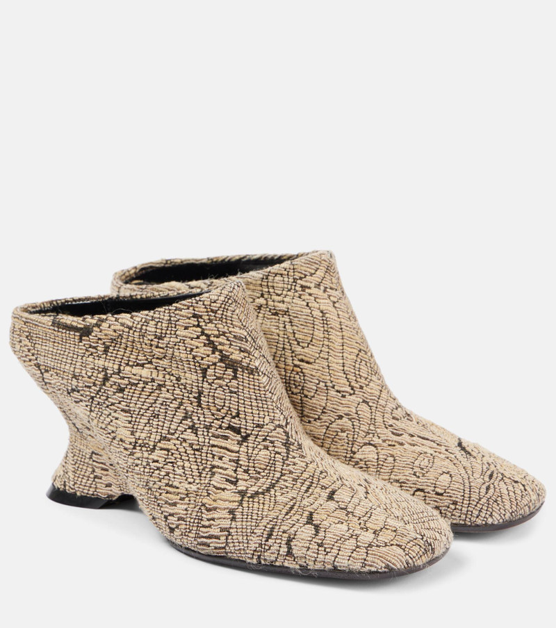 Jacquard wedge mules - 1