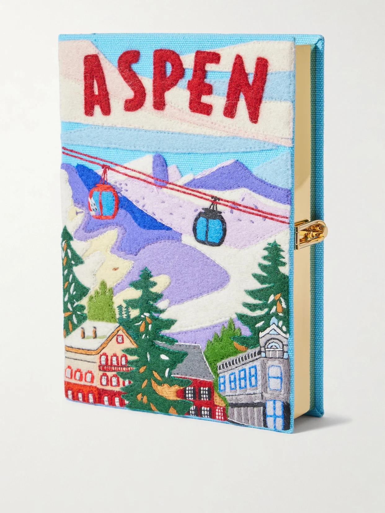 Aspen Embroidered Appliquéd Canvas Clutch - 1