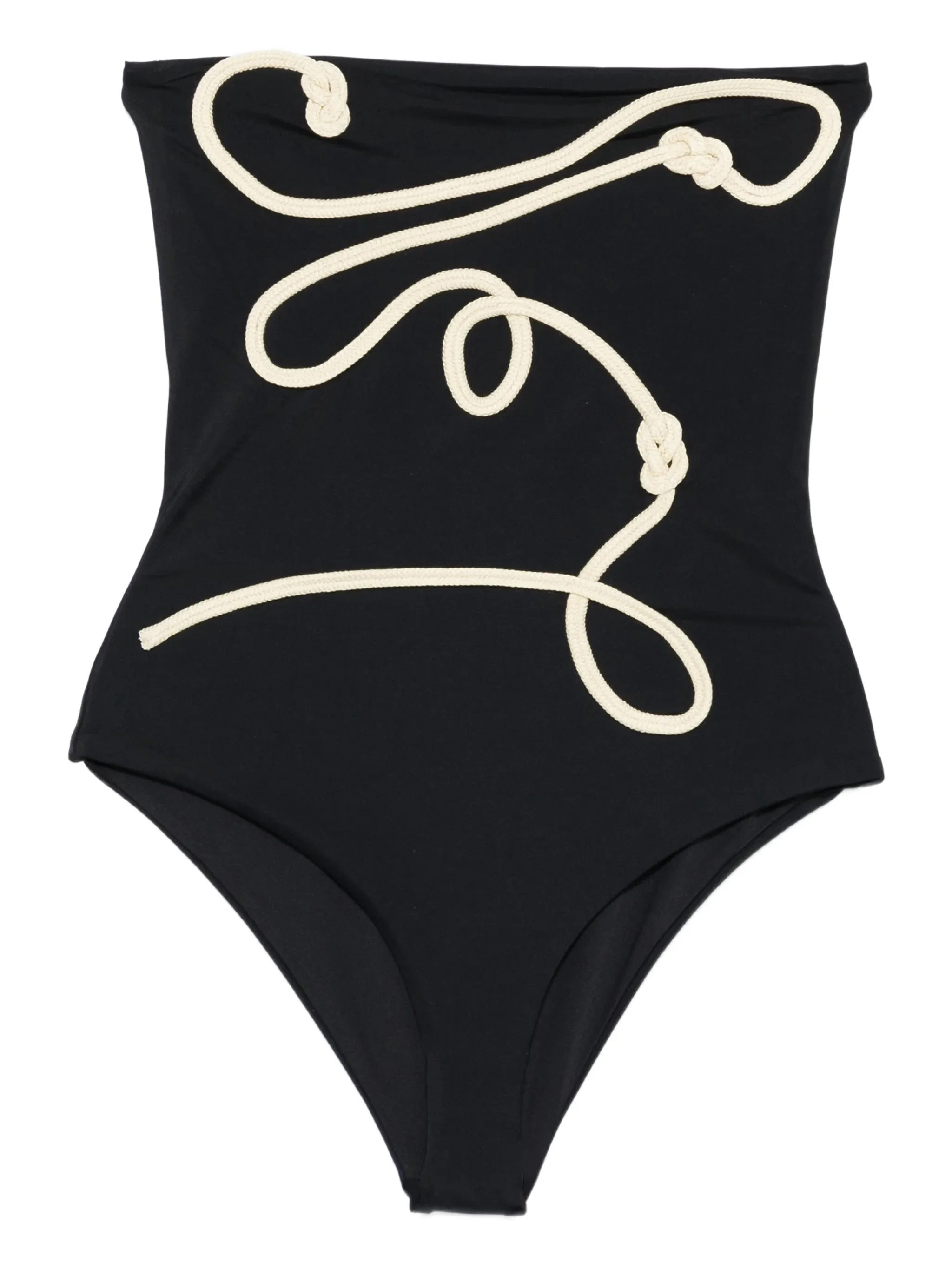 string-appliqué swimsuit - 1