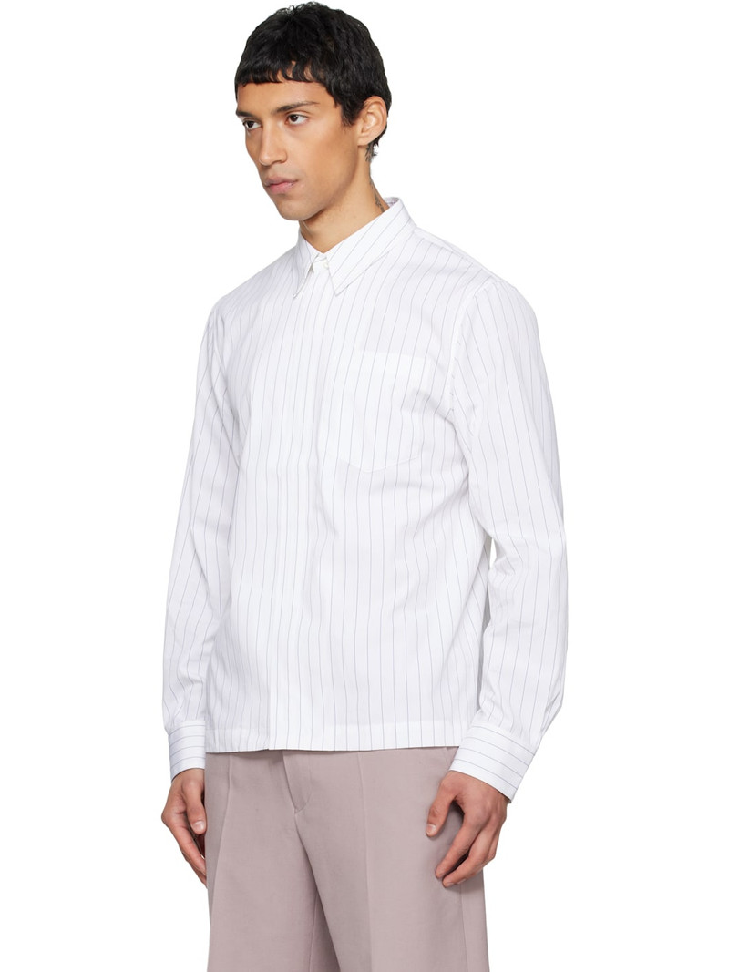 Dries Van Noten White Cotton Zip Shirt outlook