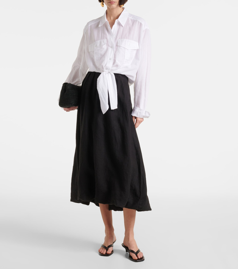 velvet Rachelle linen midi skirt outlook