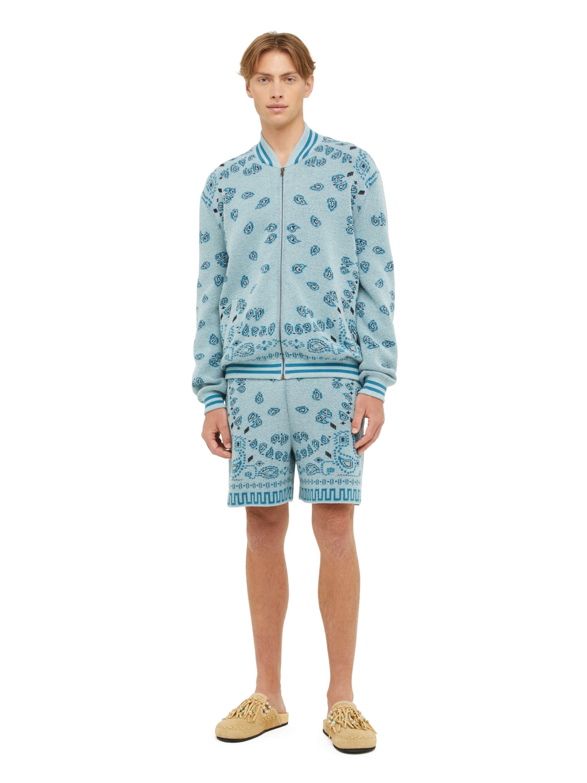 Bandana Piquet Jacquard Bomber Jacket - 2