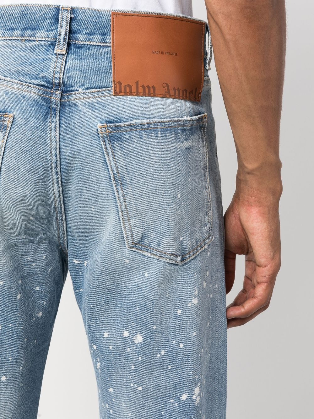 paint-splatter straight jeans - 5