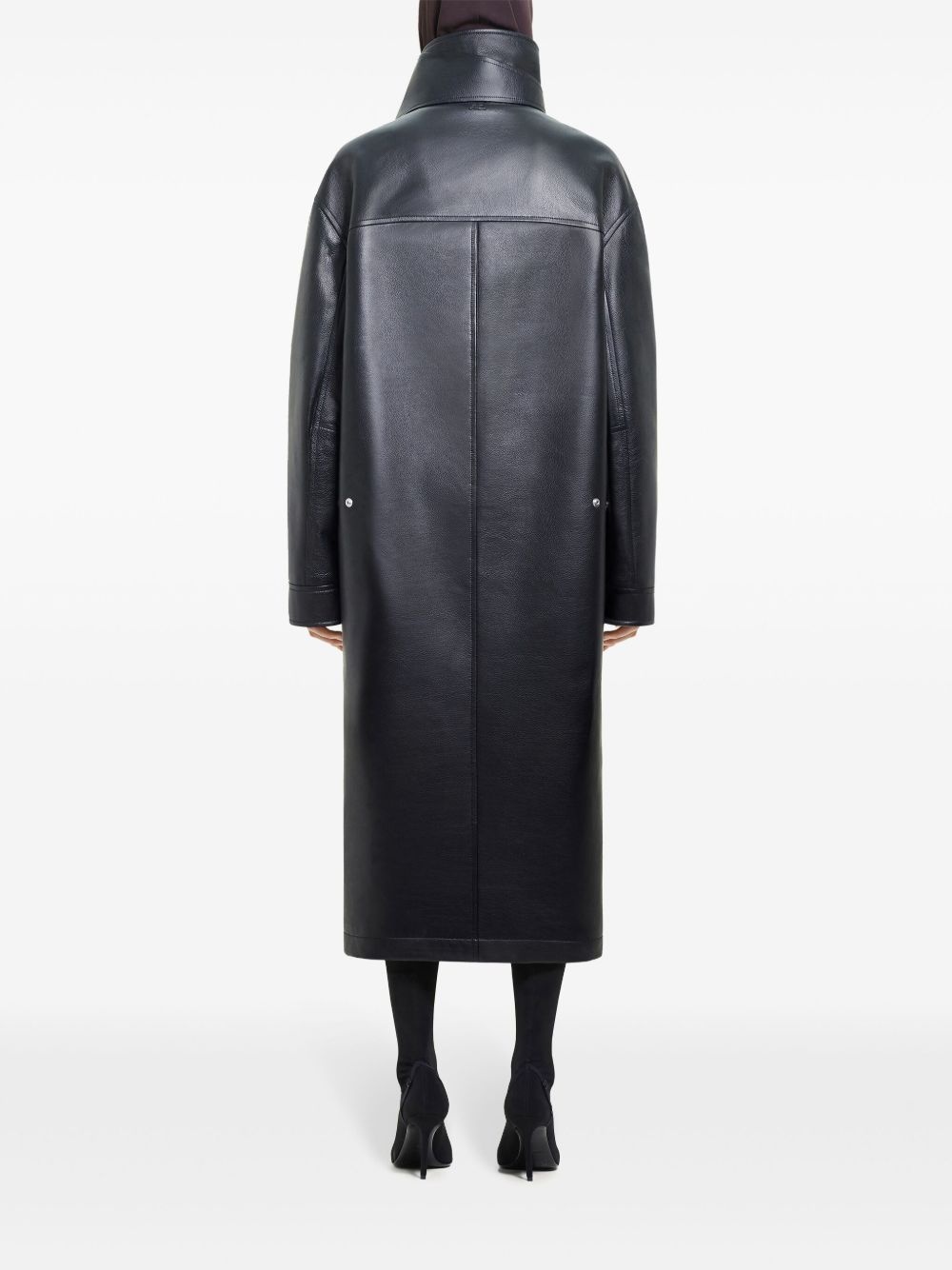 oversize leather coat - 3