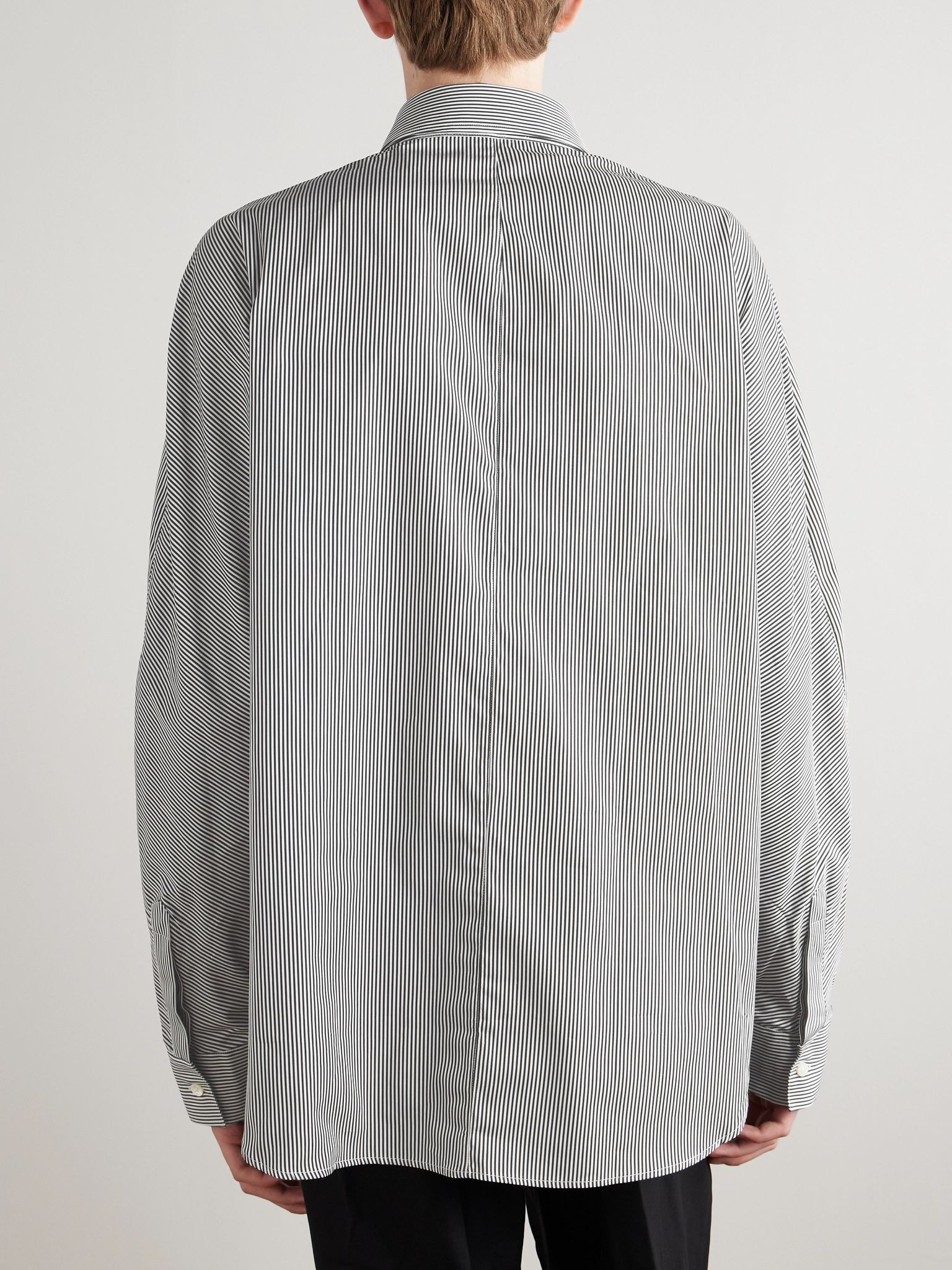 Striped Cotton-Poplin Shirt White - 4