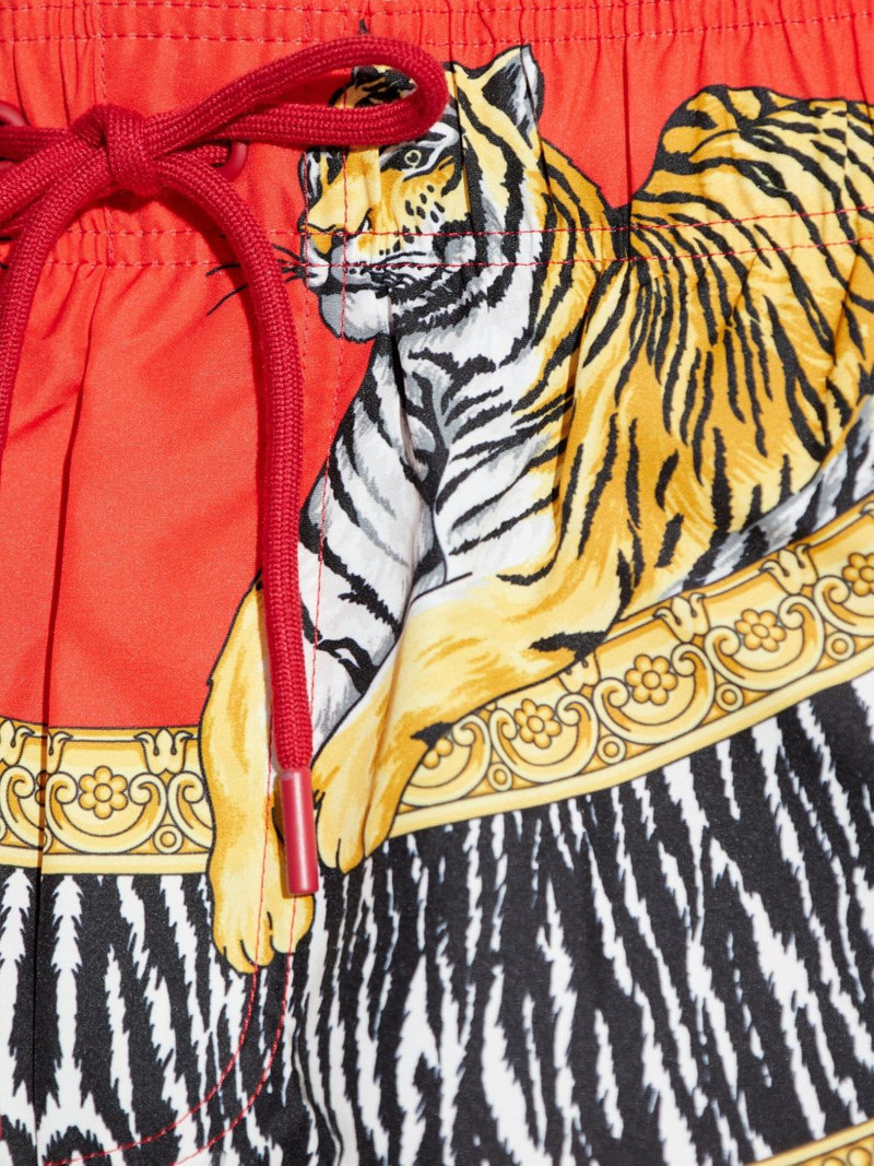 VERSACE tiger-print drawstring swim shorts outlook