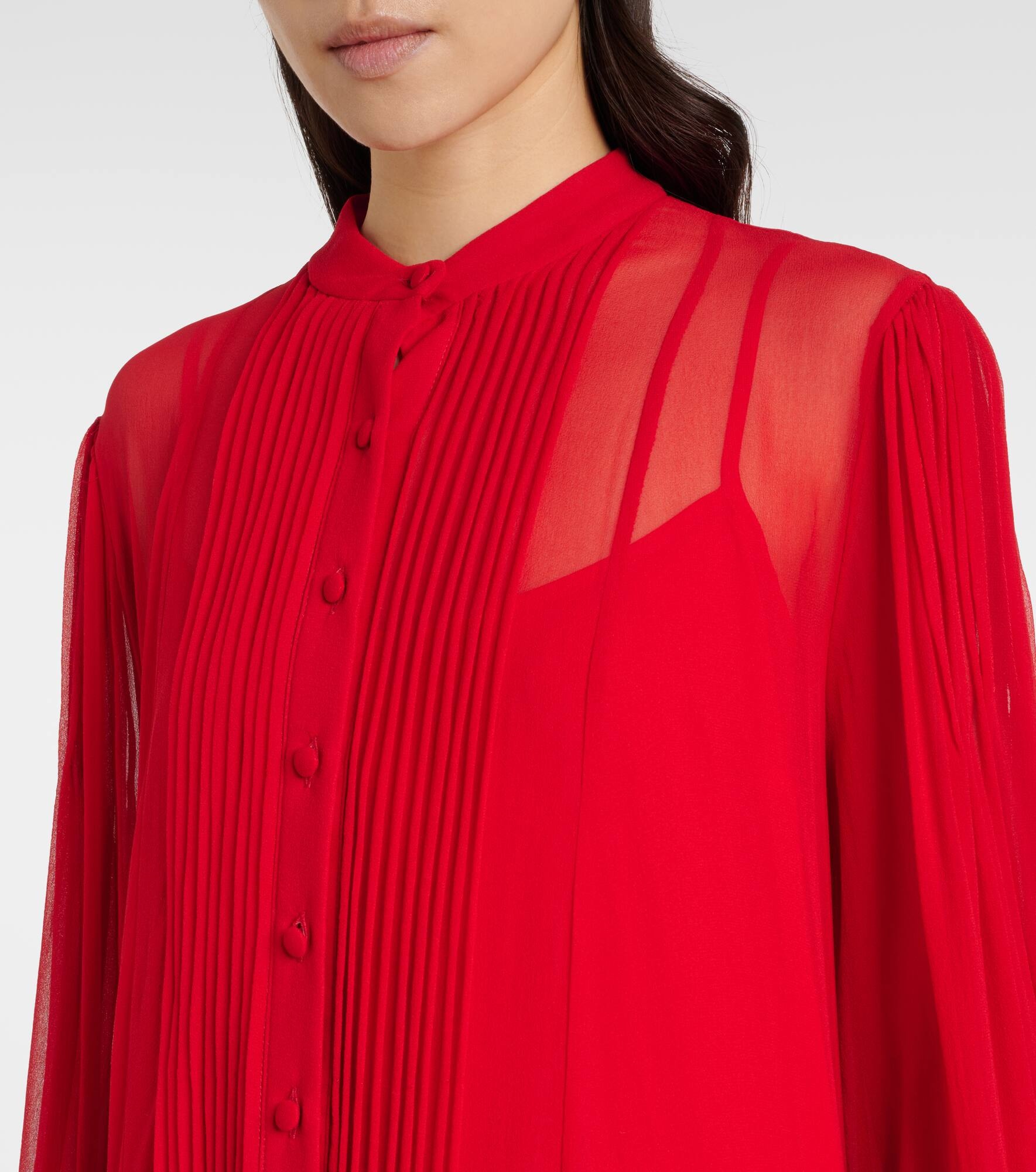 Clarinda pleated silk georgette maxi dress - 4