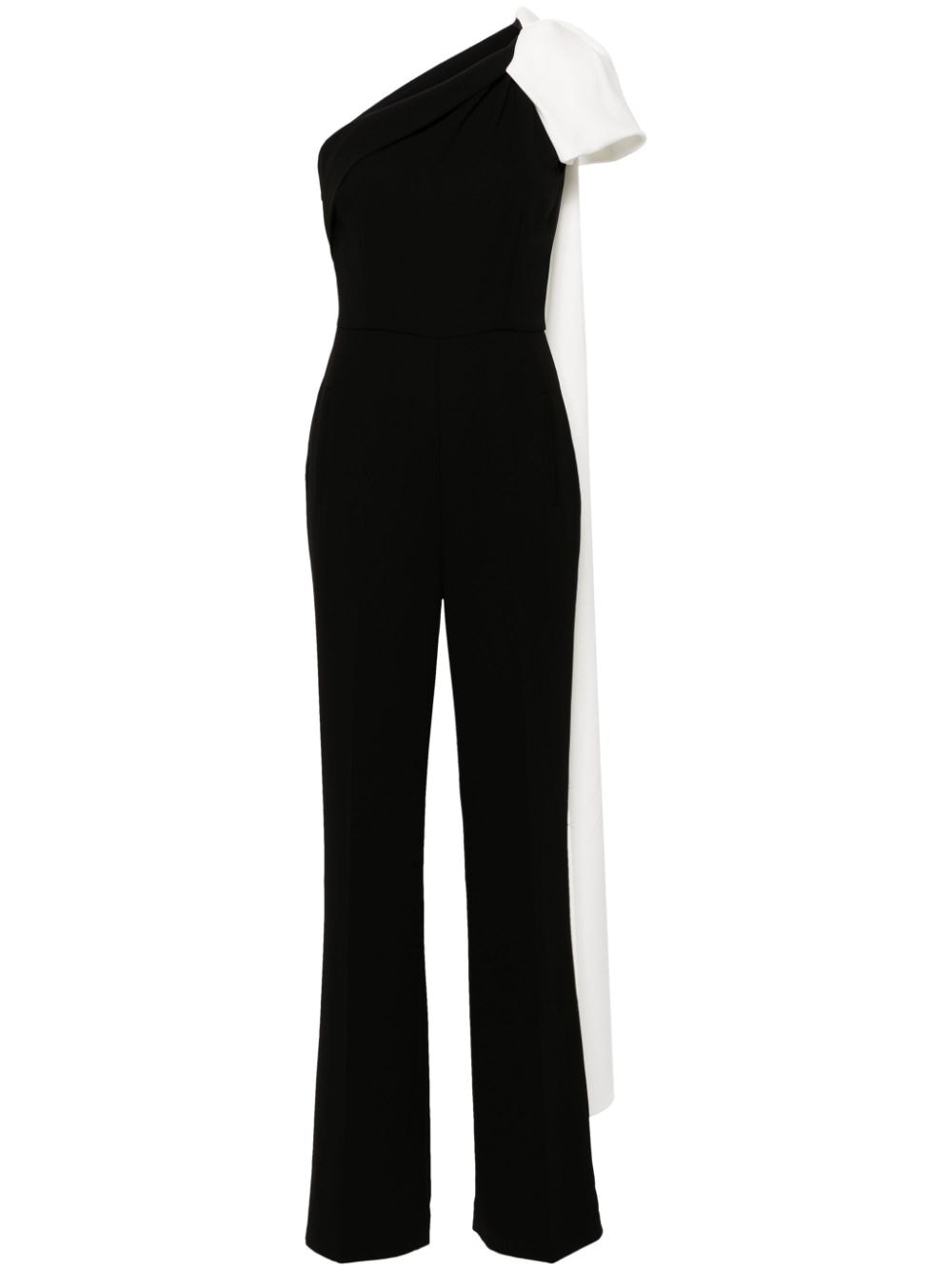 one-shoulder crepe jumpsuit - 1