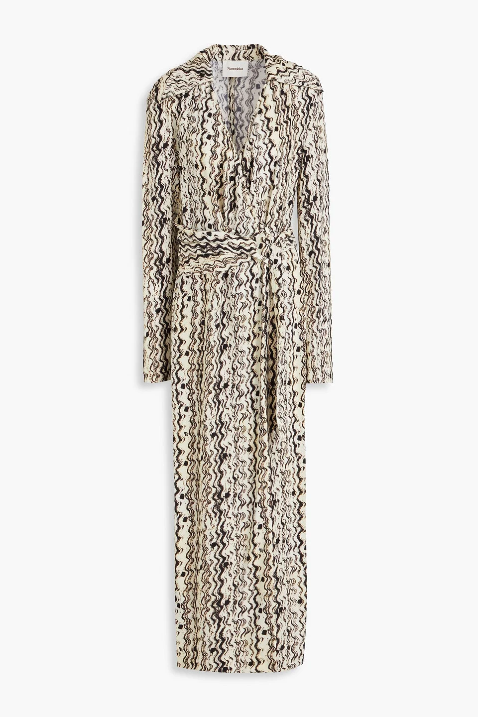 Printed crepe midi wrap dress - 1