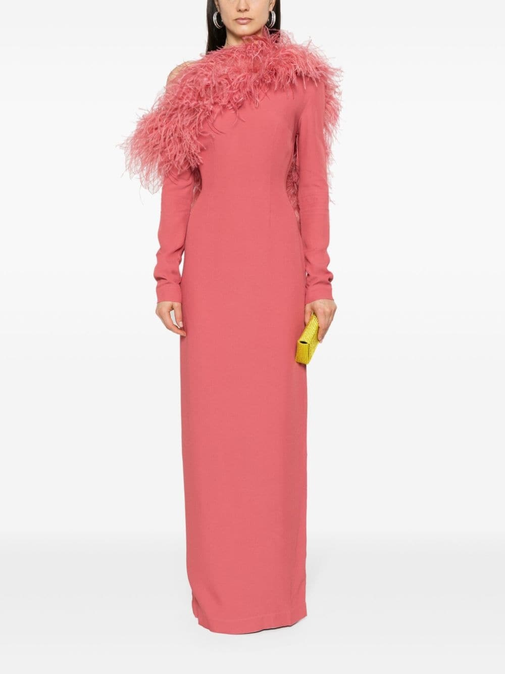 Garbo feather-trim maxi dress - 2