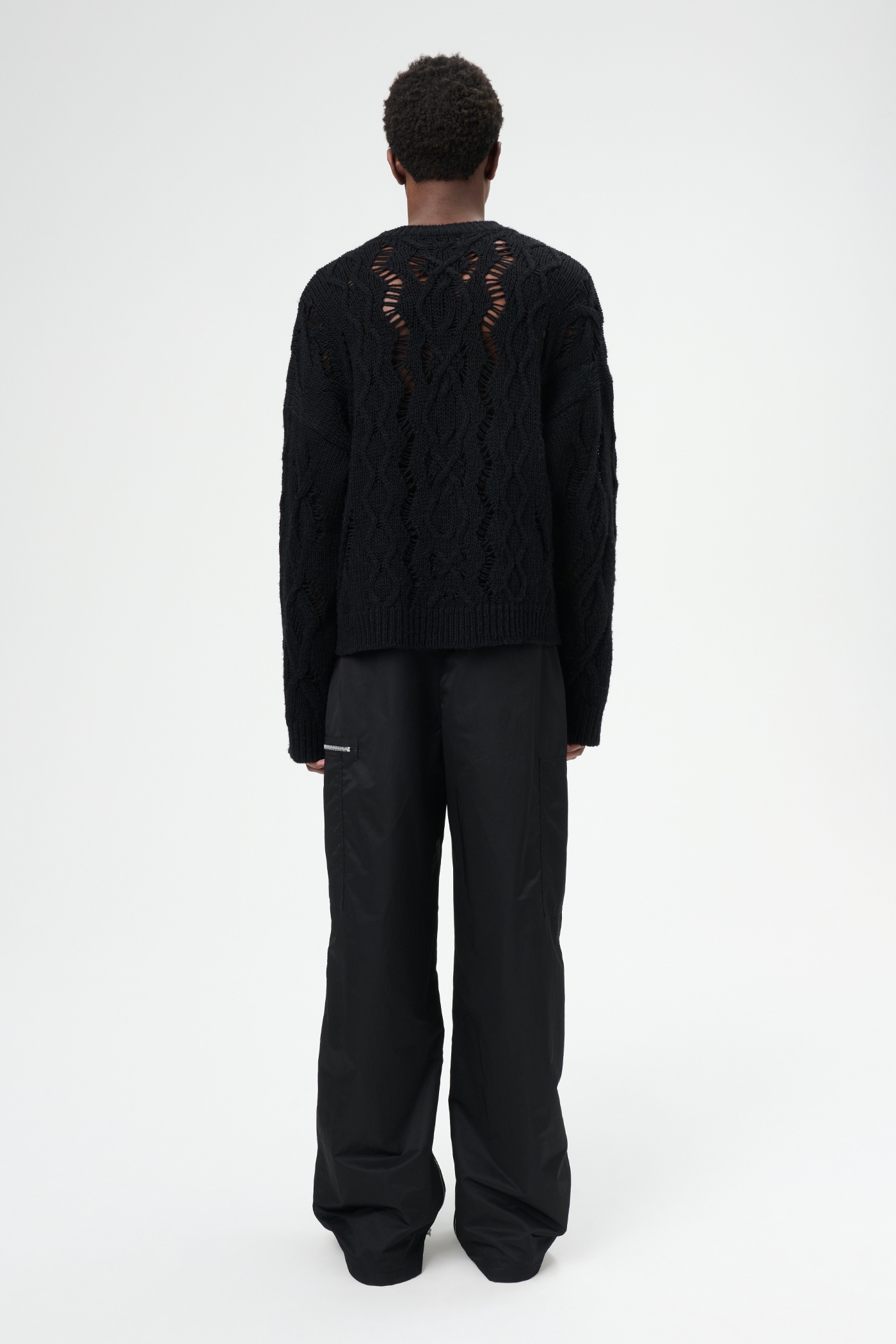 Cable Sonar Roundneck Black Fisherman Wool - 7