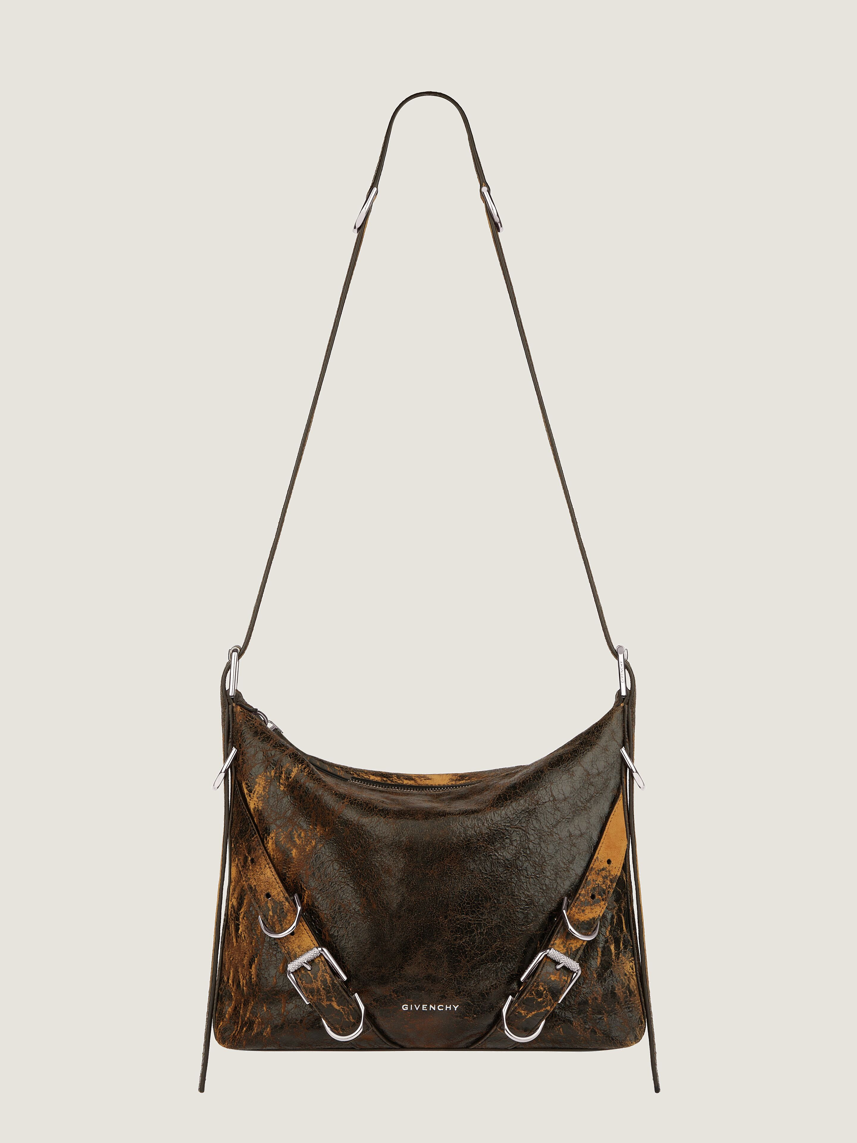 VOYOU CROSSBODY BAG IN CRACKLED LEATHER - 1