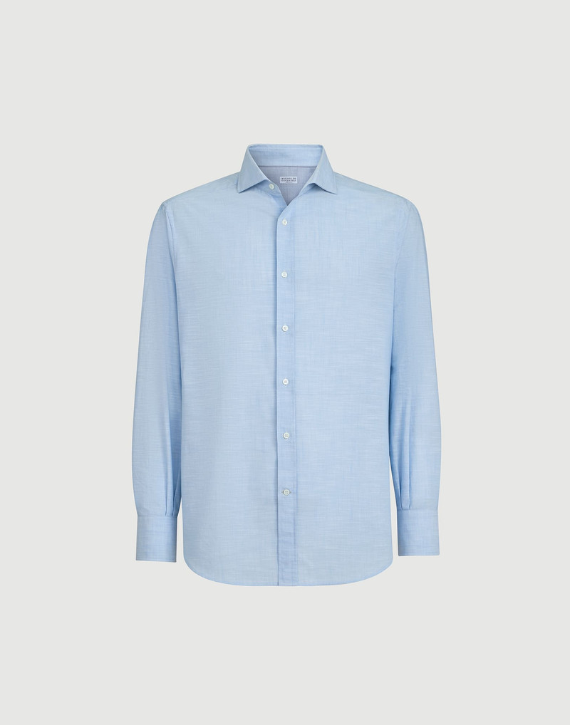 Lightweight Oxford basic fit shirt with spread collar 1