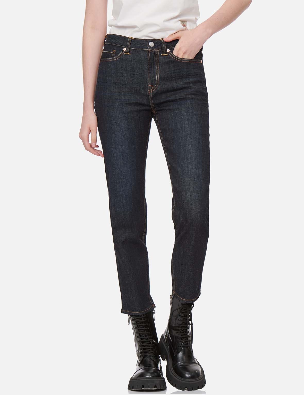 SEAGULL AND LOGO PRINT SLIM FIT JEANS - 4