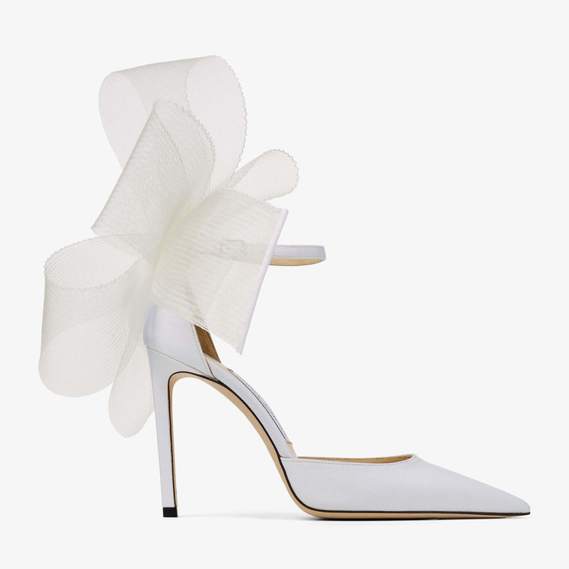Averly 100 Latte Pumps with Asymmetric Grosgrain Mesh Fascinator Bows 1