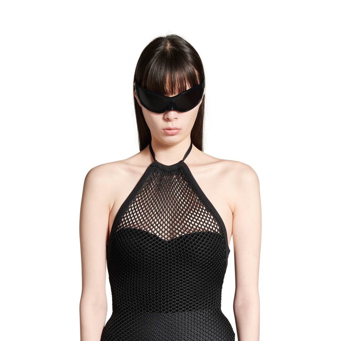 Women's Halter Neck Dress in Black - 5