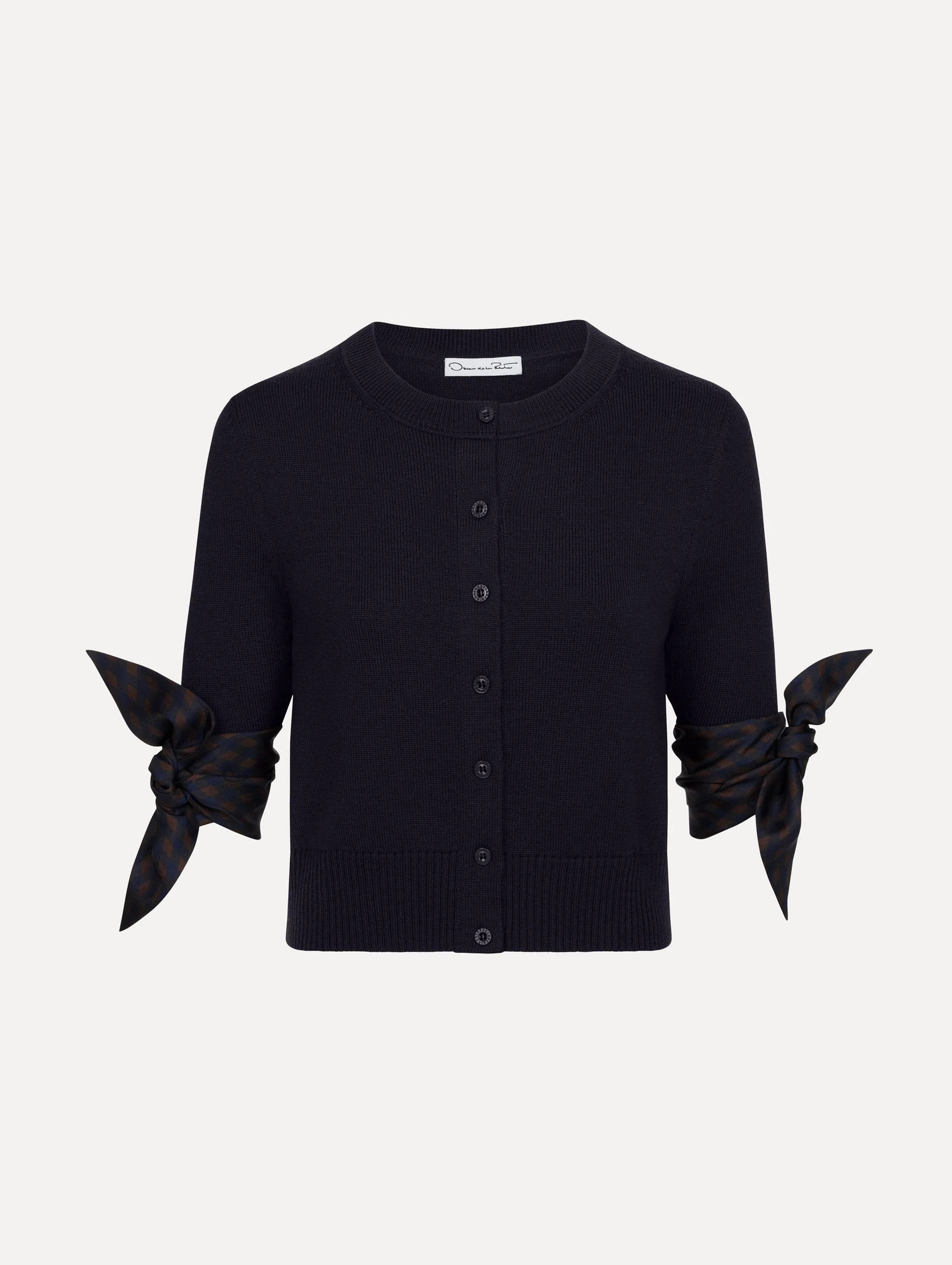 ARGYLE TIE-DETAILED CARDIGAN - 1