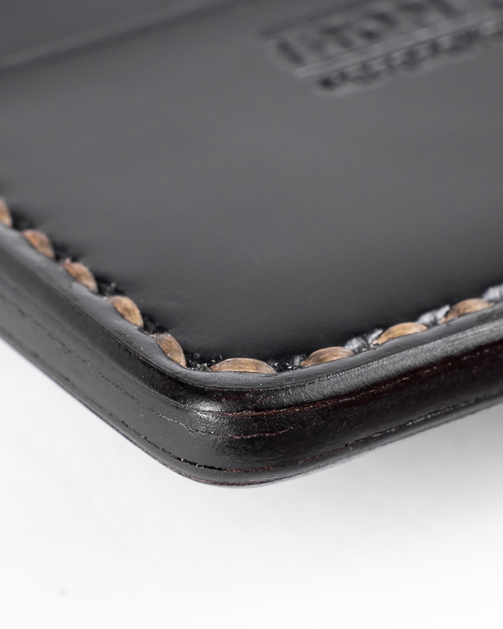 IHG-089-BLK Shell Cordovan Card Holder - Black - 5
