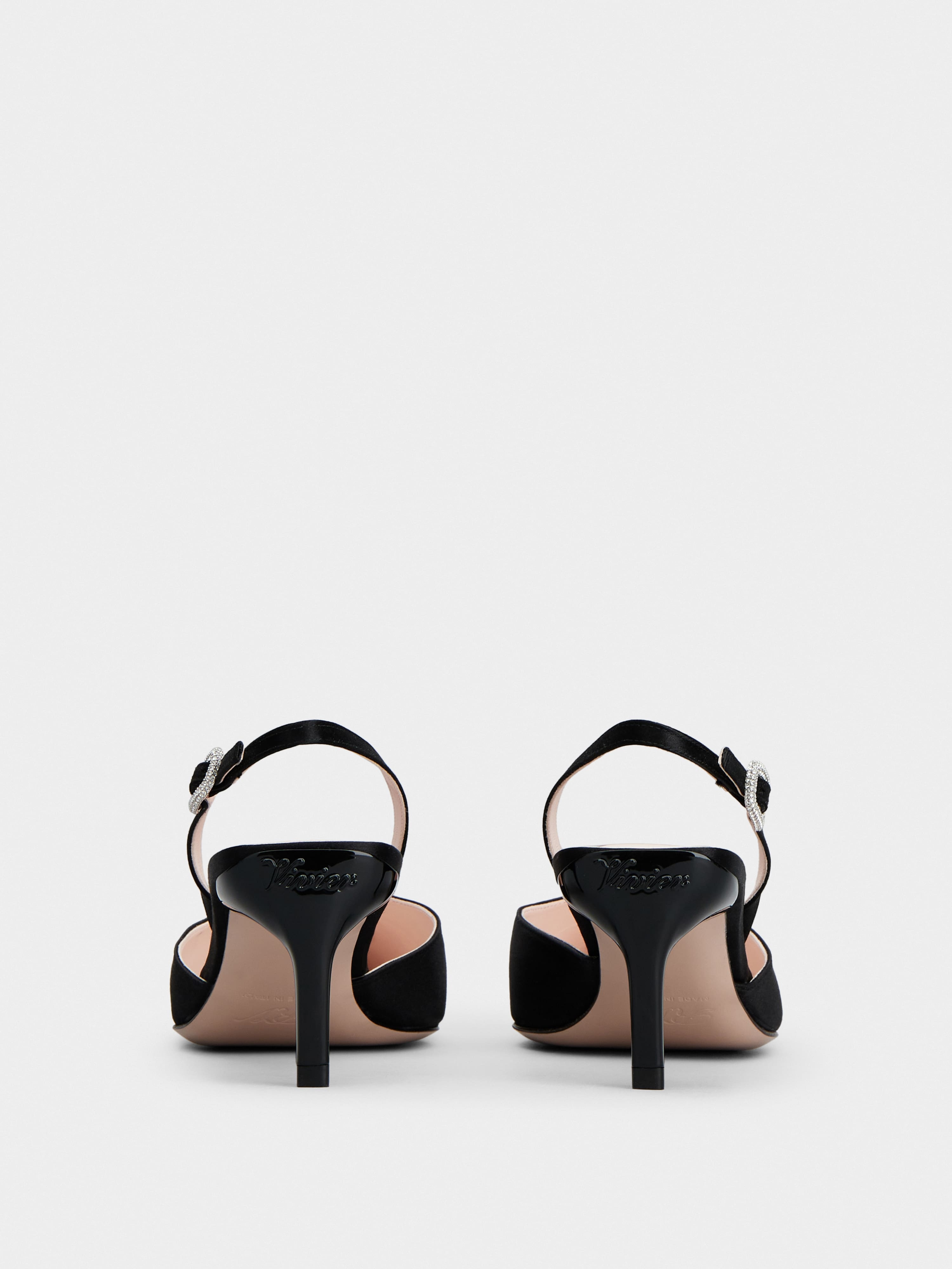 Viv’ Canard Slingback Pumps in Satin - 5