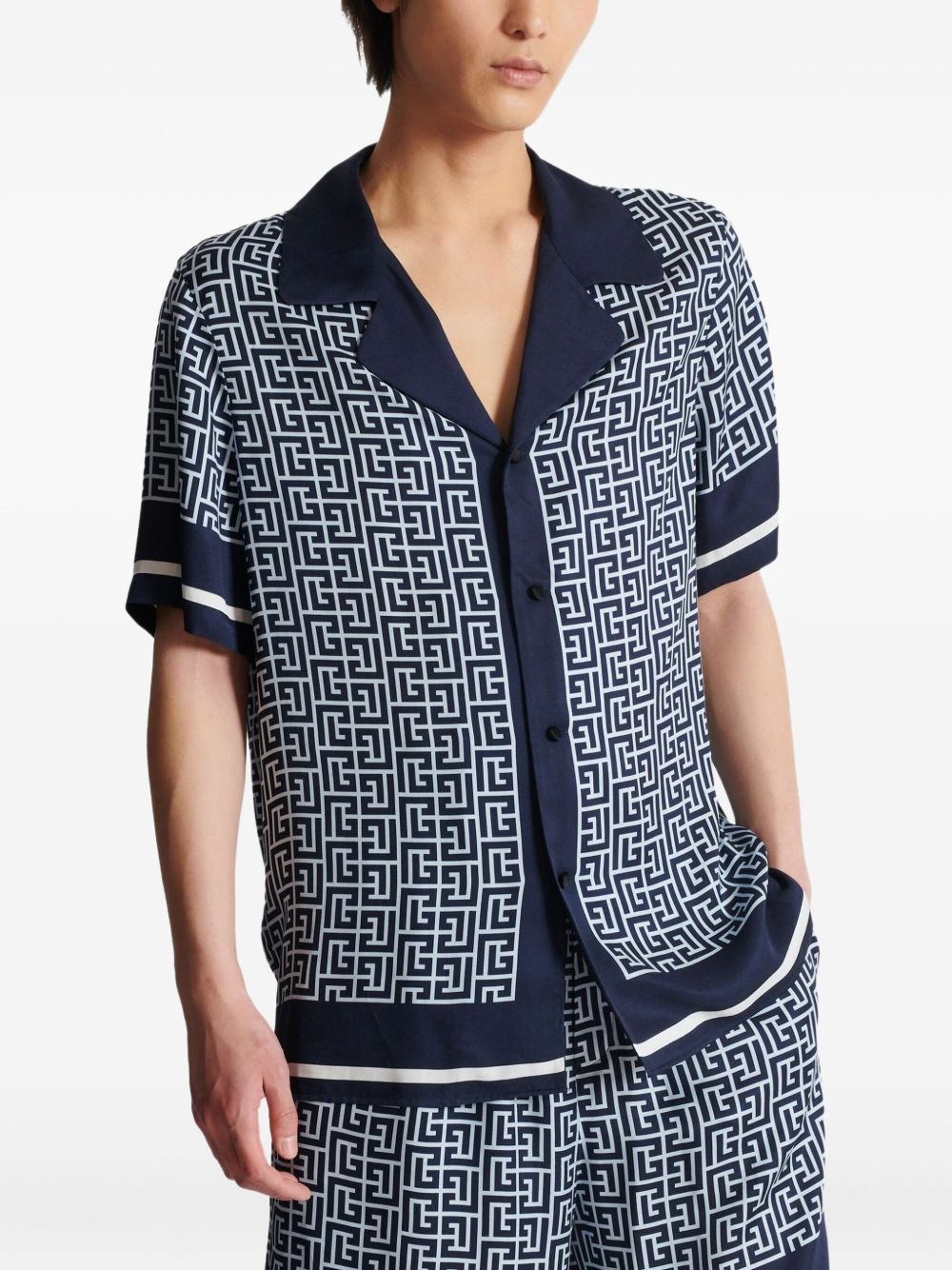 monogram-pattern shirt - 7