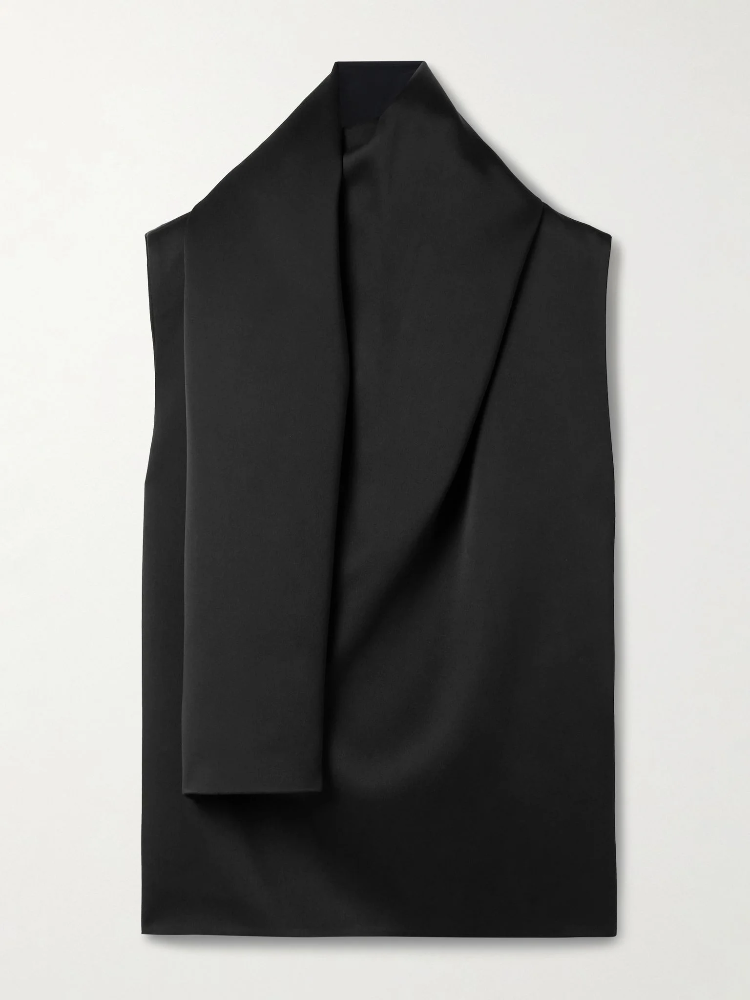 Loe draped satin-crepe blouse Black - 1