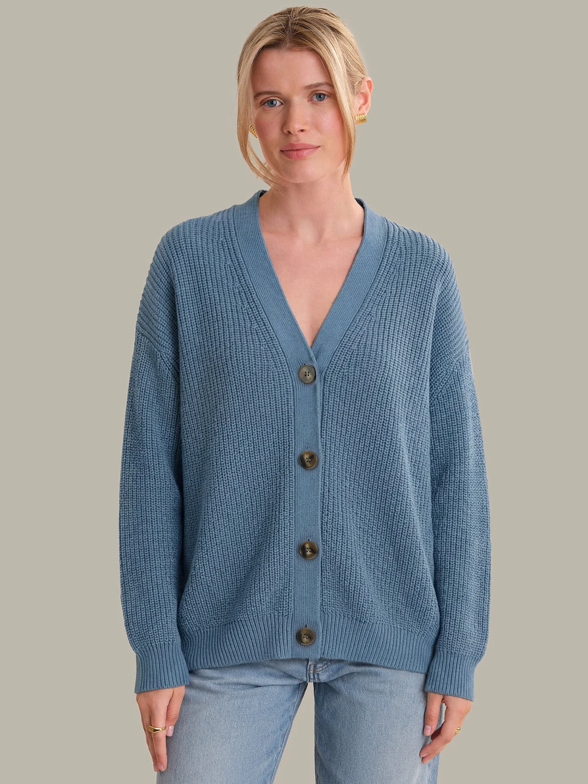 Emilia: Cotton Cocoon Cardigan - 1