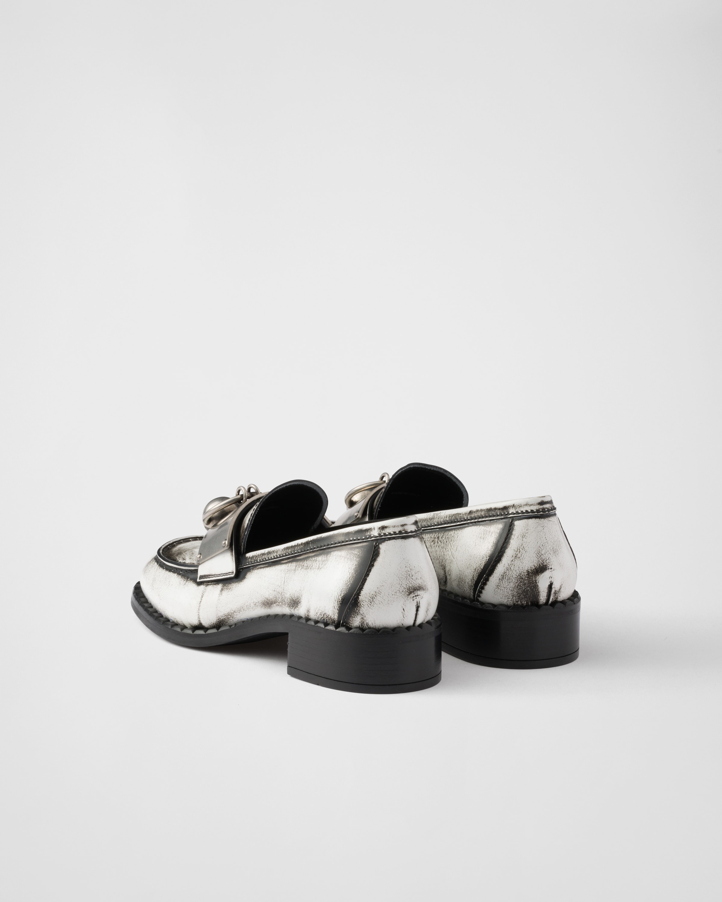 Brushed leather loafers with metal details - 5