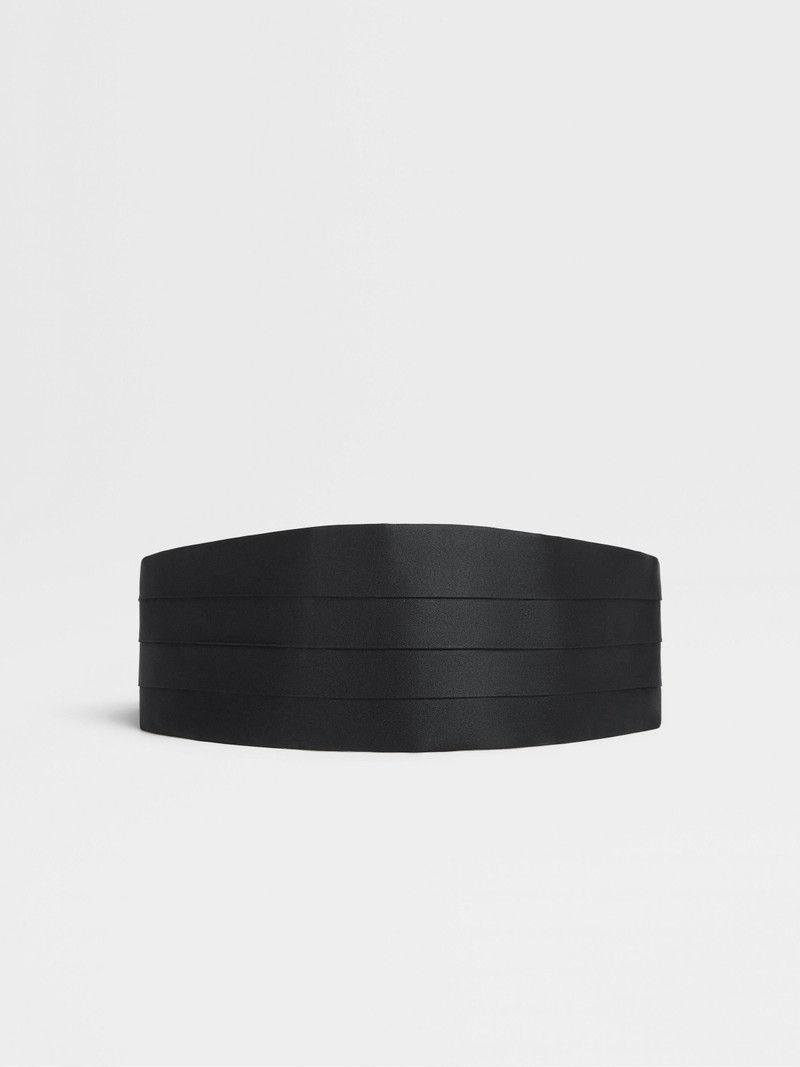 BLACK SILK CUMMERBUND - 1