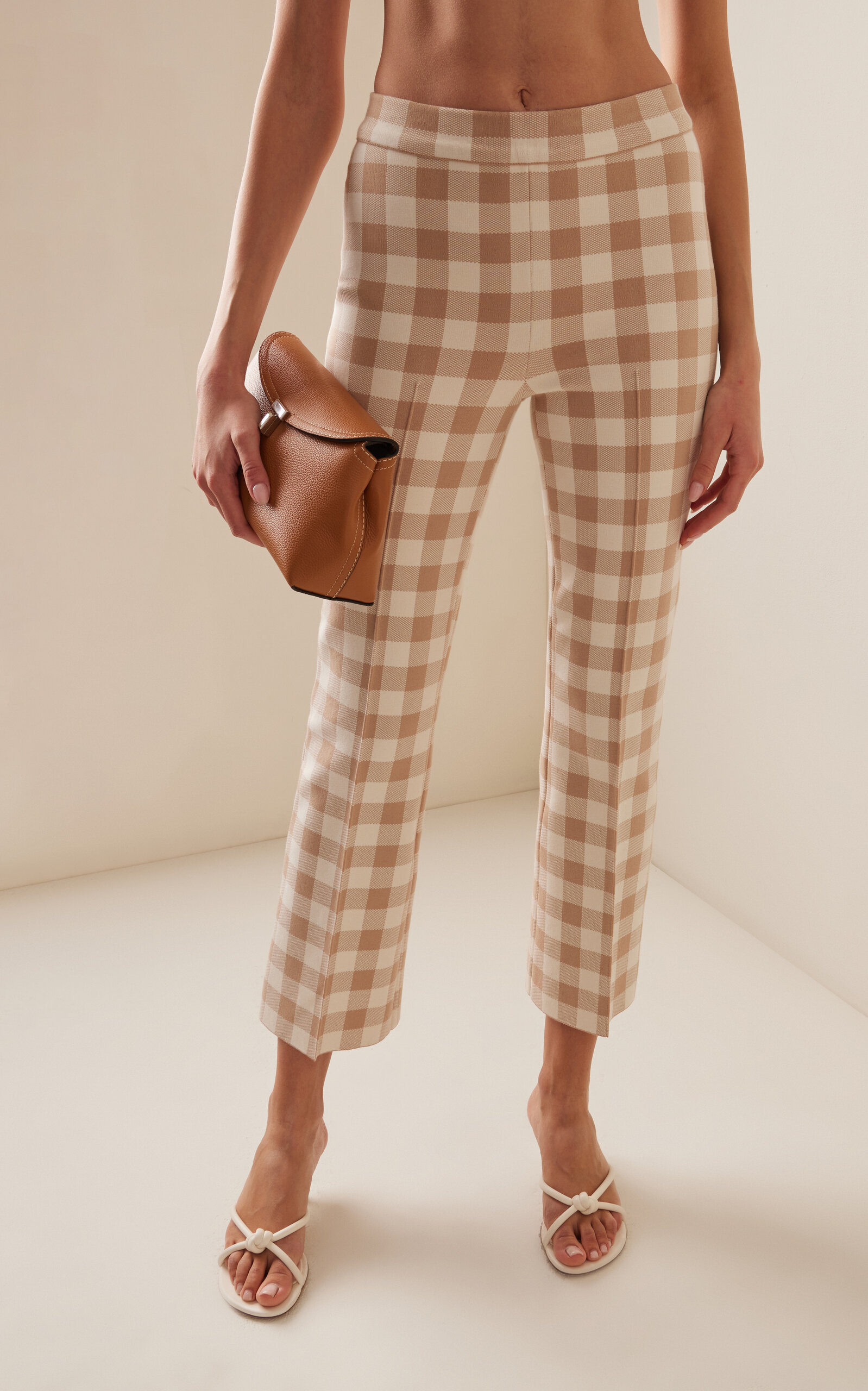 Kick Flared Stretch-Cotton Knit Pants neutral - 3