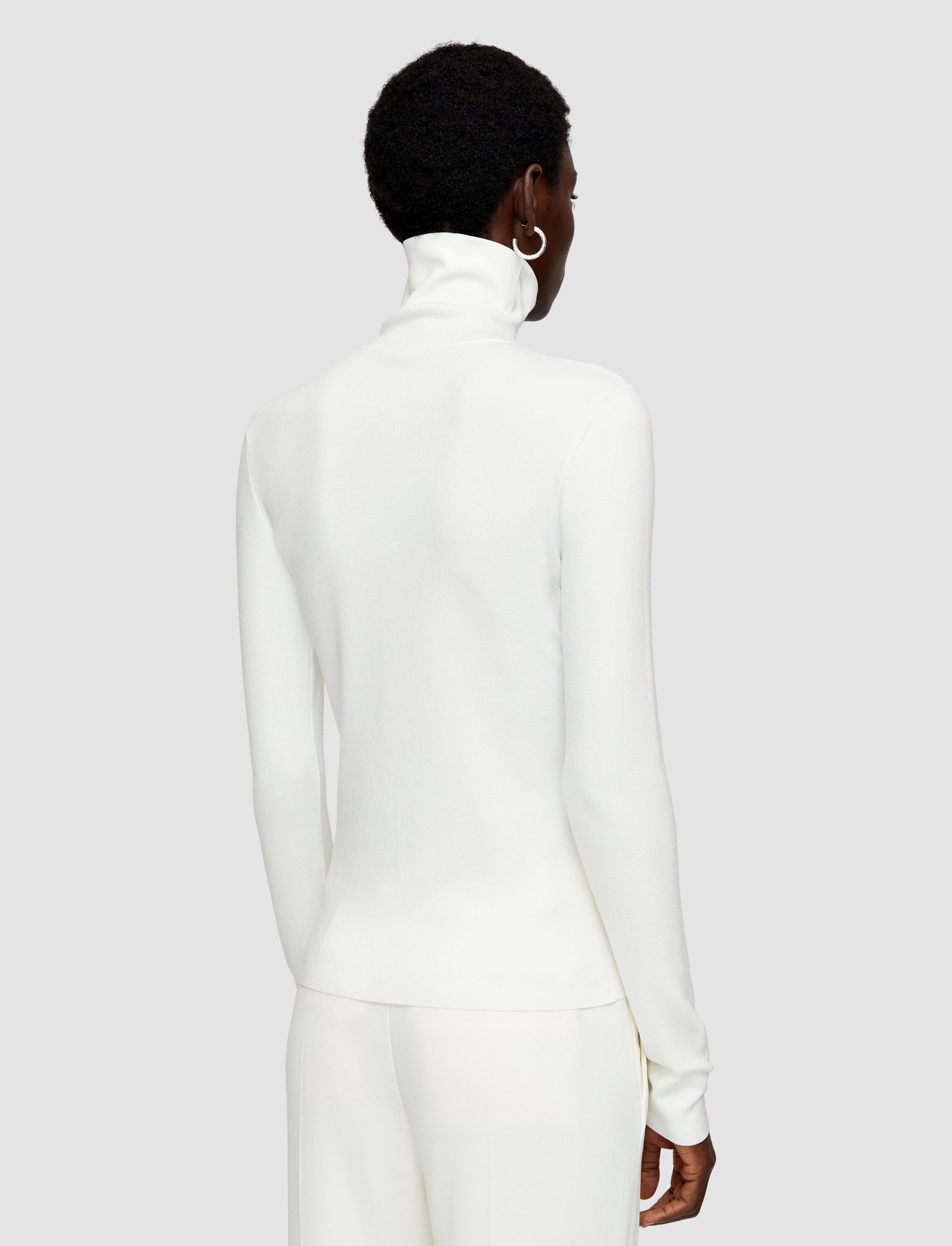 Silk Stretch High Neck Jumper - 4