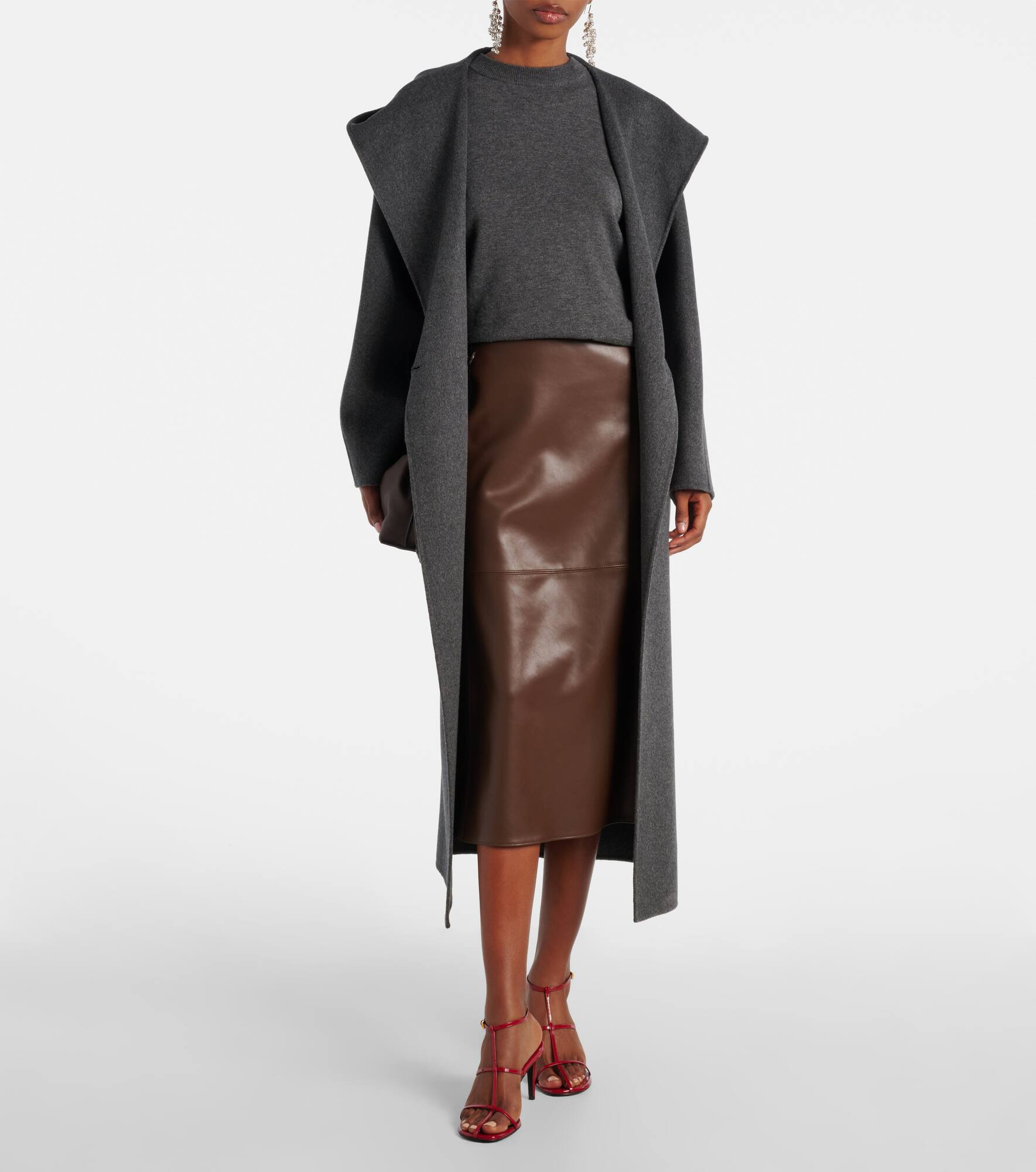 Plata faux leather midi skirt - 2