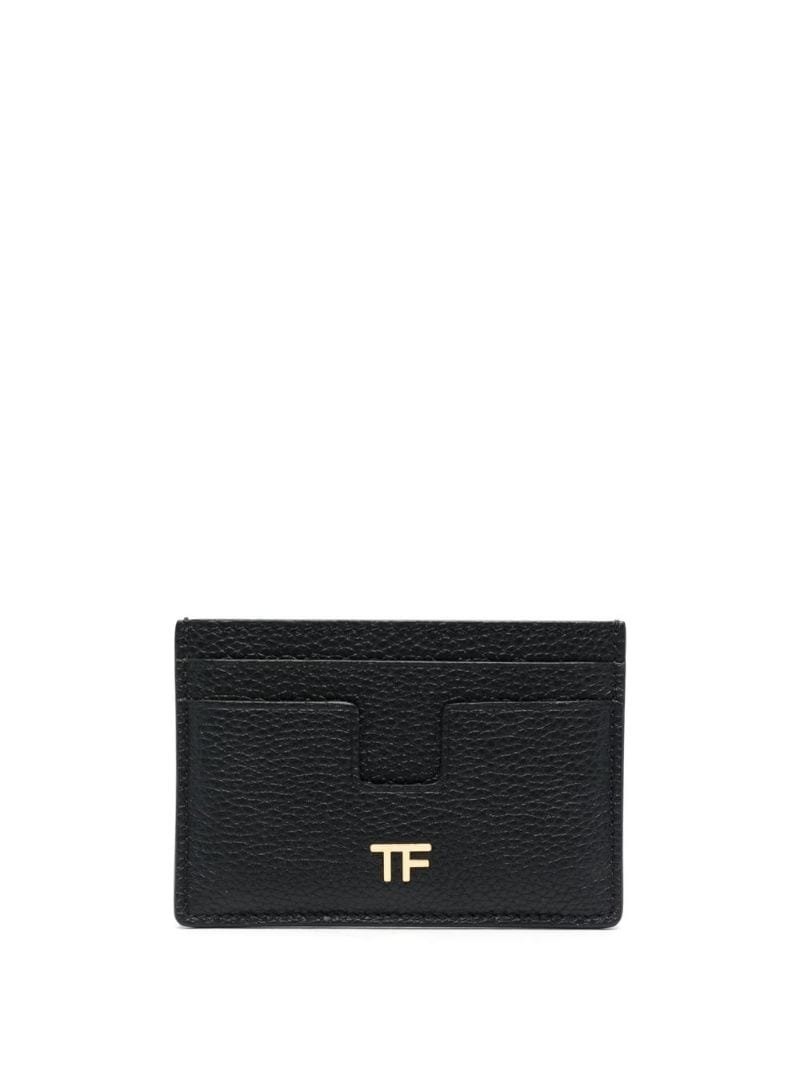 TF-plaque leather cardholder - 1