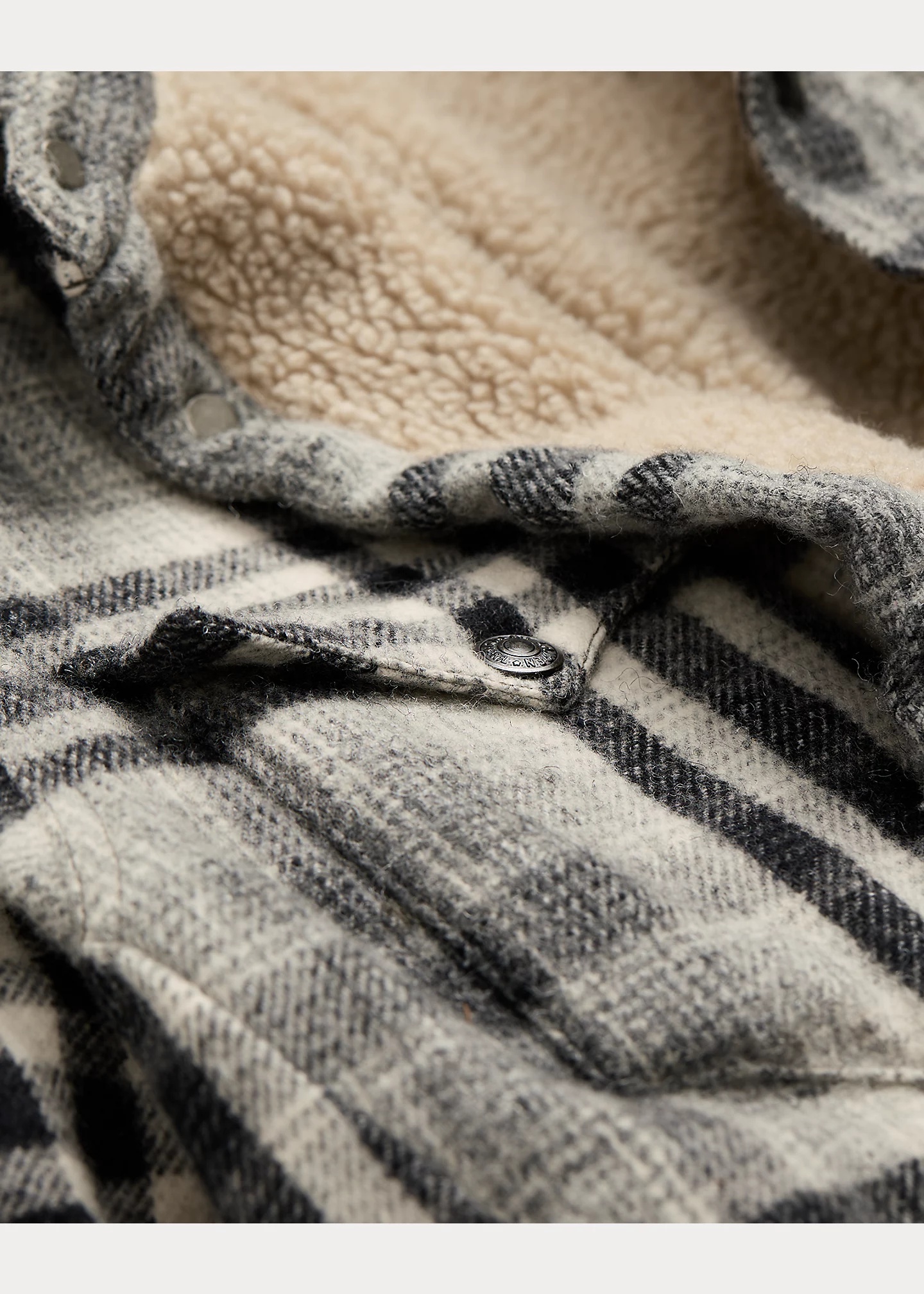 Fleece-Lined Plaid Twill Overshirt - 4
