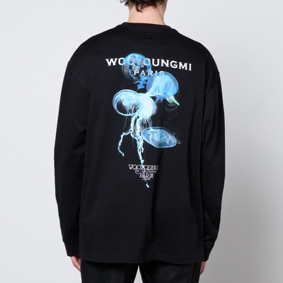Wooyoungmi Wooyoungmi Jellyfish Print Cotton-Jersey Long Sleeve T-Shirt outlook