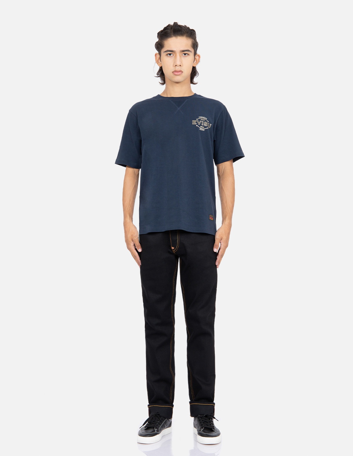TATTOO KOI AND LOGO EMBROIDERY SLIM-FIT JEANS #2010 - 6