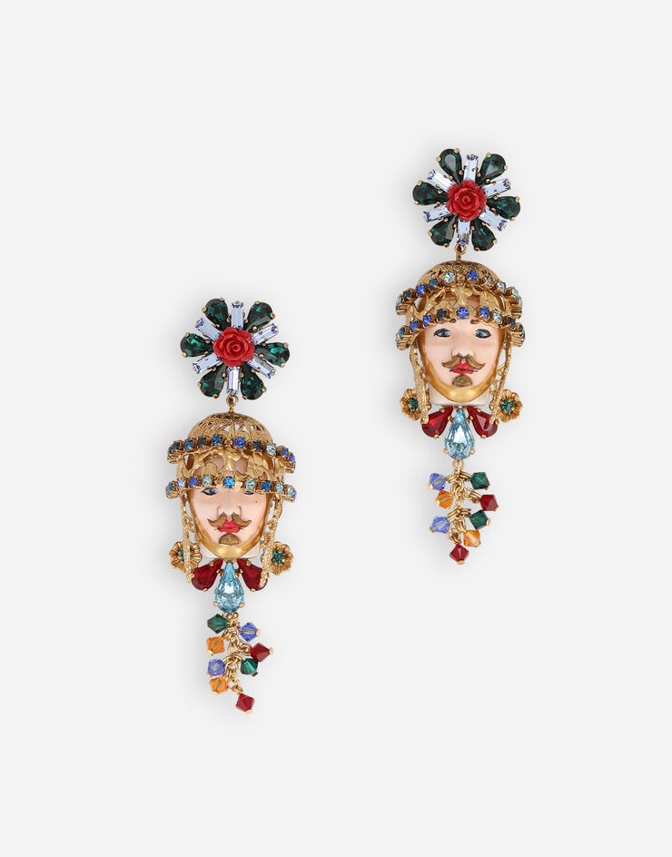 Earrings with rhinestones and decorative accents - 1