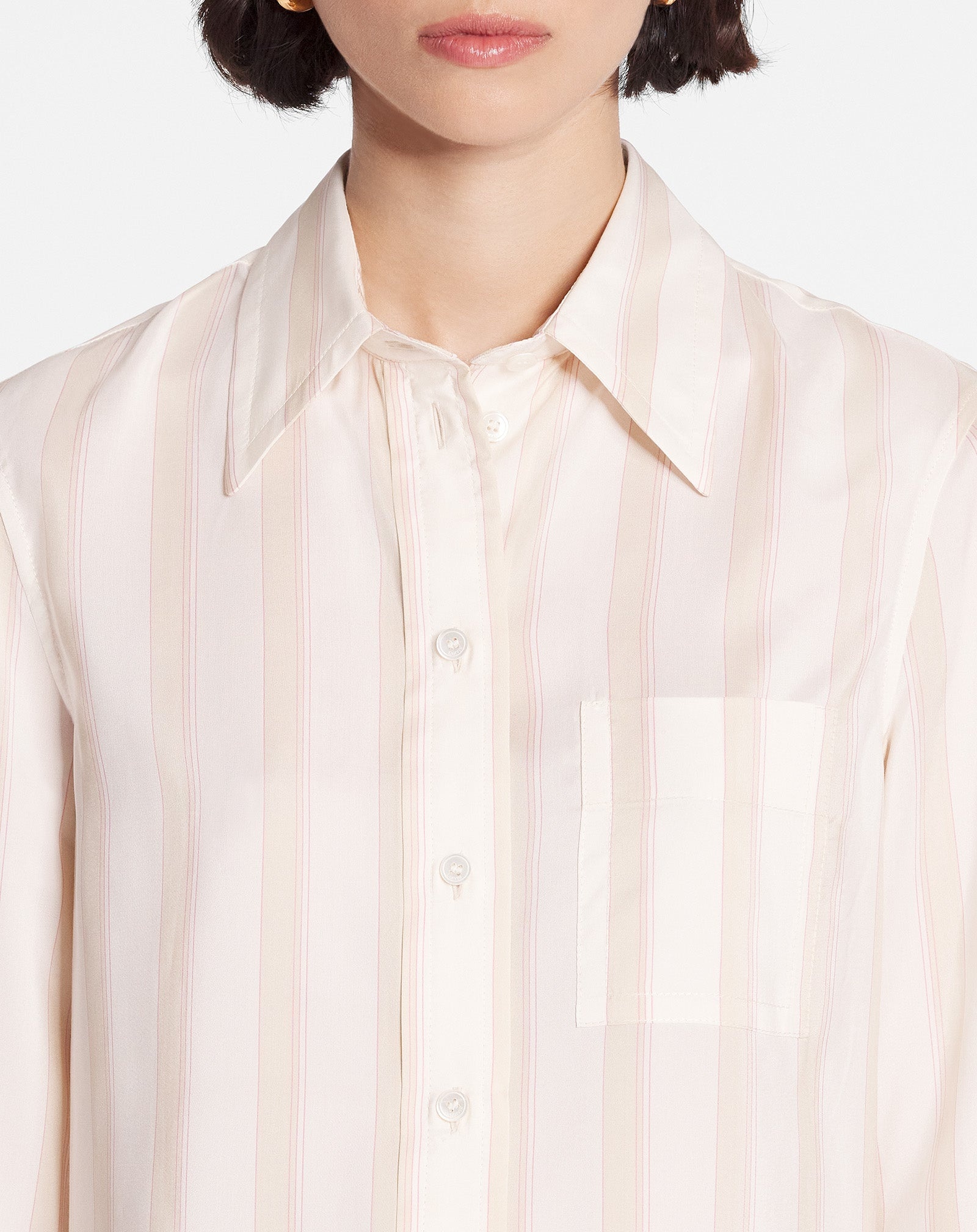 CLASSIC STRIPED SILK SHIRT - 5